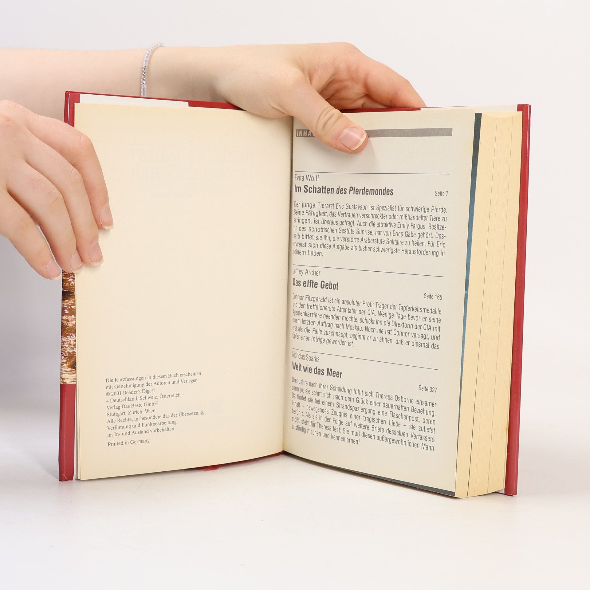 Evita Wolff Reader's Digest Auswahlbücher Bestseller-Sonderband 2001: Im Schatten des Pferdemondes / Das Elfte Gebot / Weit wie das Meer