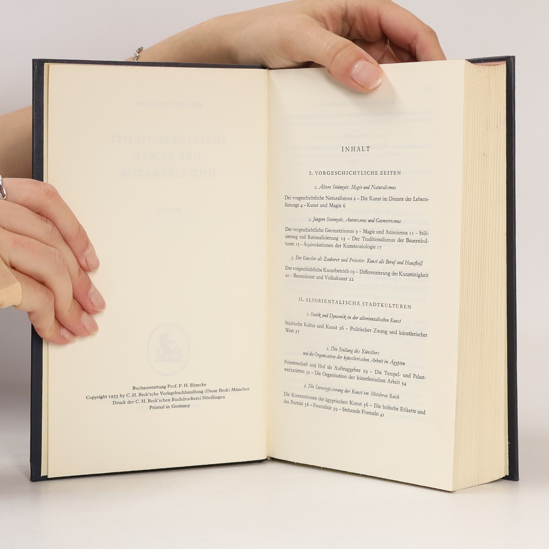 Arnold Hauser Sozialgeschichte der Kunst und Literatur I