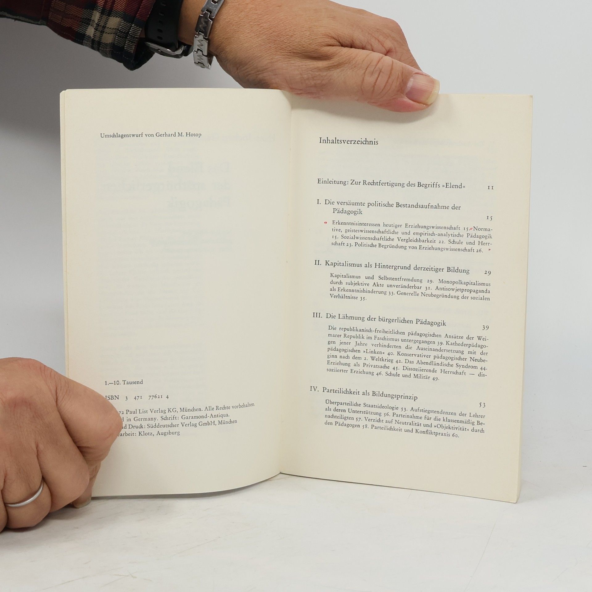 Hans-Jochen Gamm Das Elend der spätbürgerlichen Pädagogik