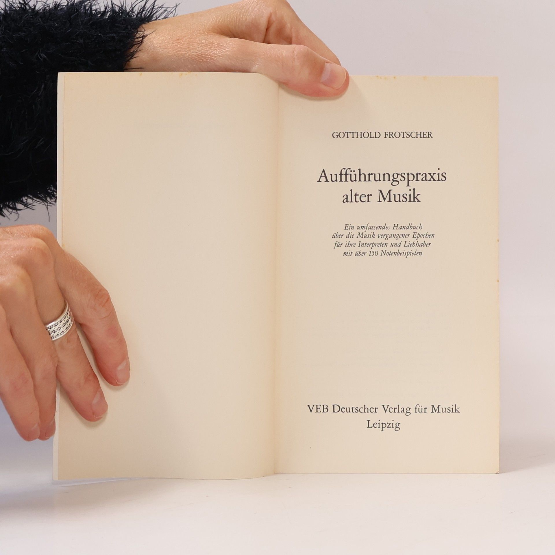 Gotthold Frotscher Aufführungspraxis alter Musik