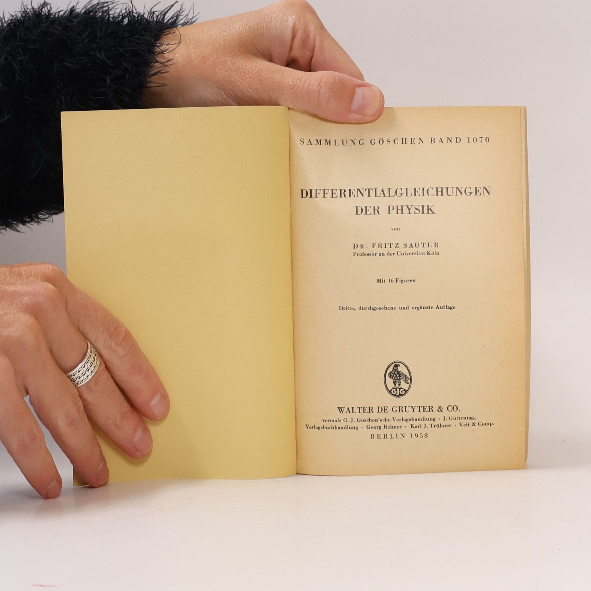 Fritz Sauter Differentialgleichungen der Physik