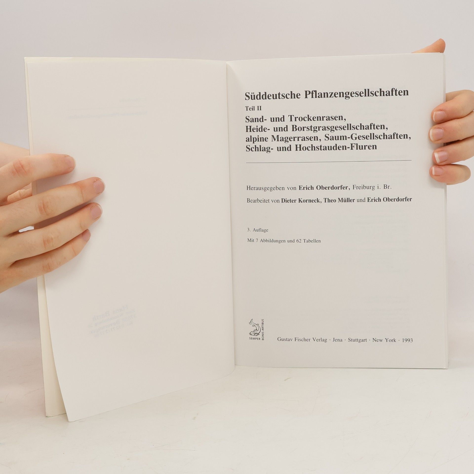 Erich Oberdorfer Süddeutsche Pflanzengesellschaften