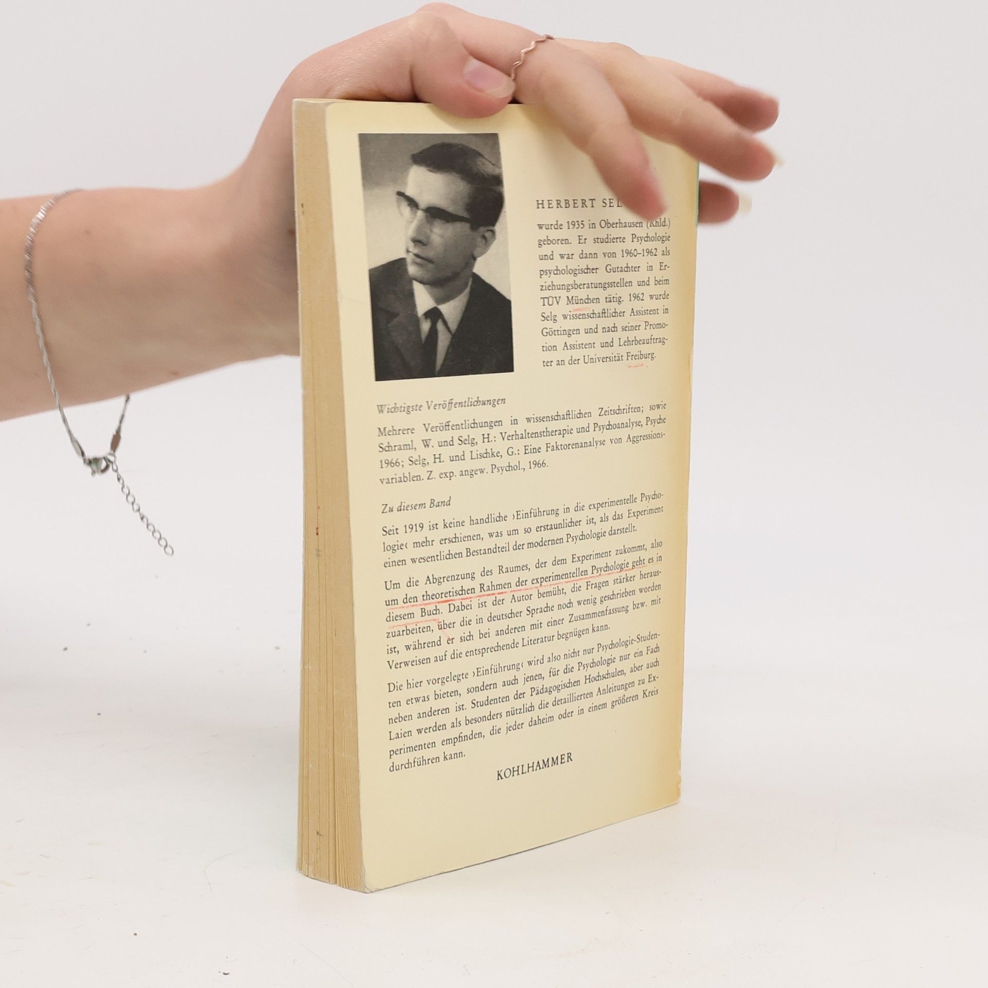 Herbert Selg Einführung in die experimentelle Psychologie