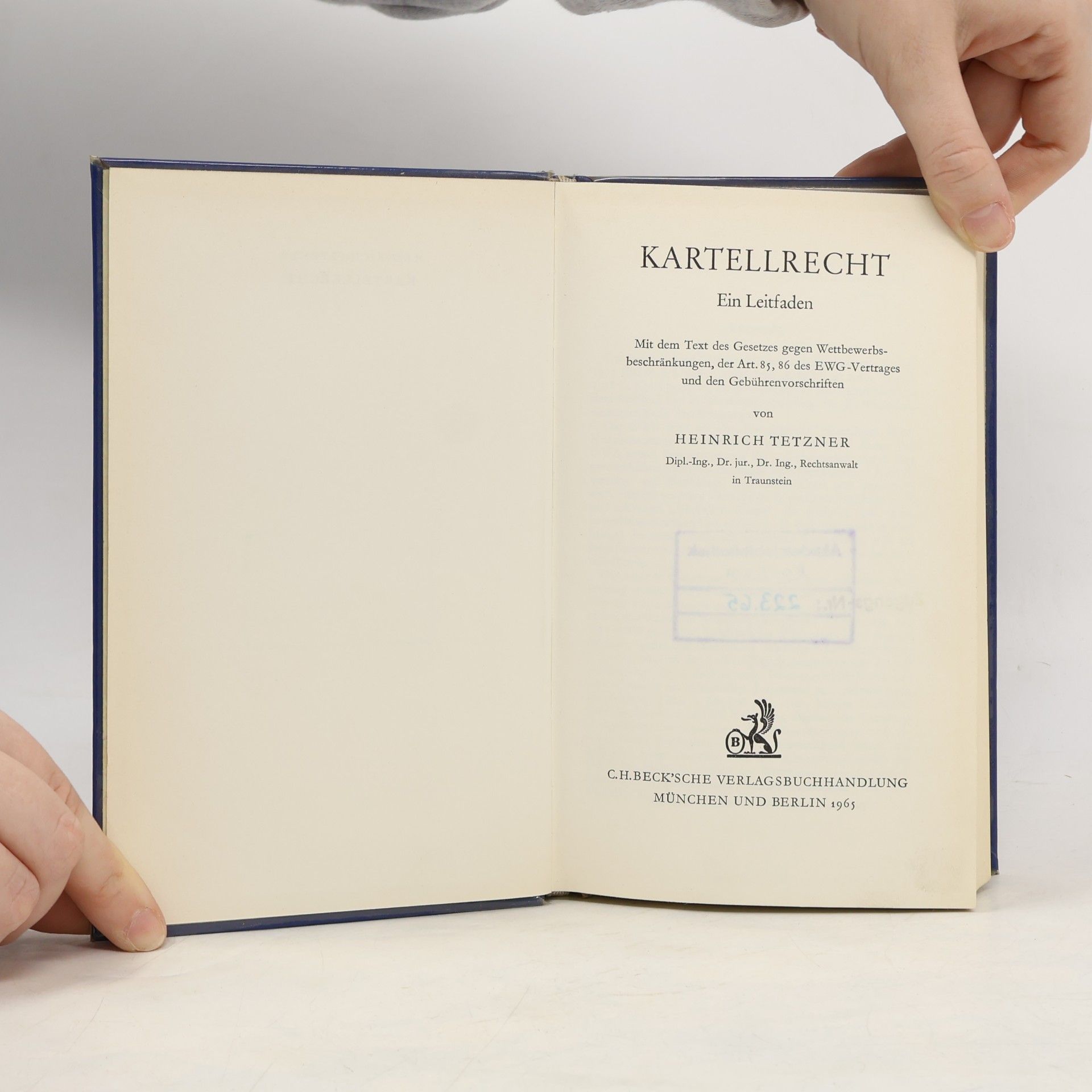 Heinrich Tetzner Kartellrecht