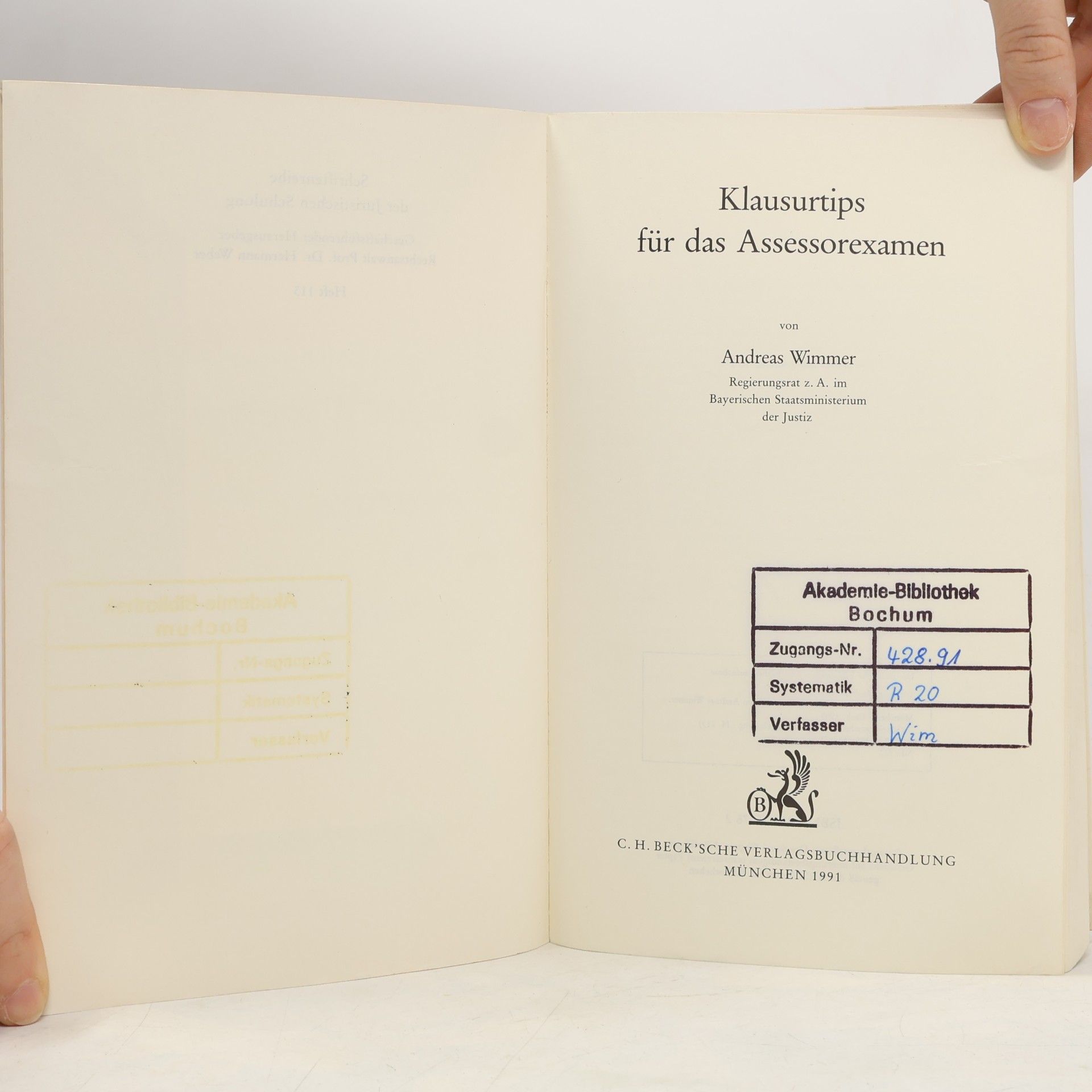 Andreas Wimmer JuS-Schriftenreihe - 113: Klausurtips für das Assessorexamen