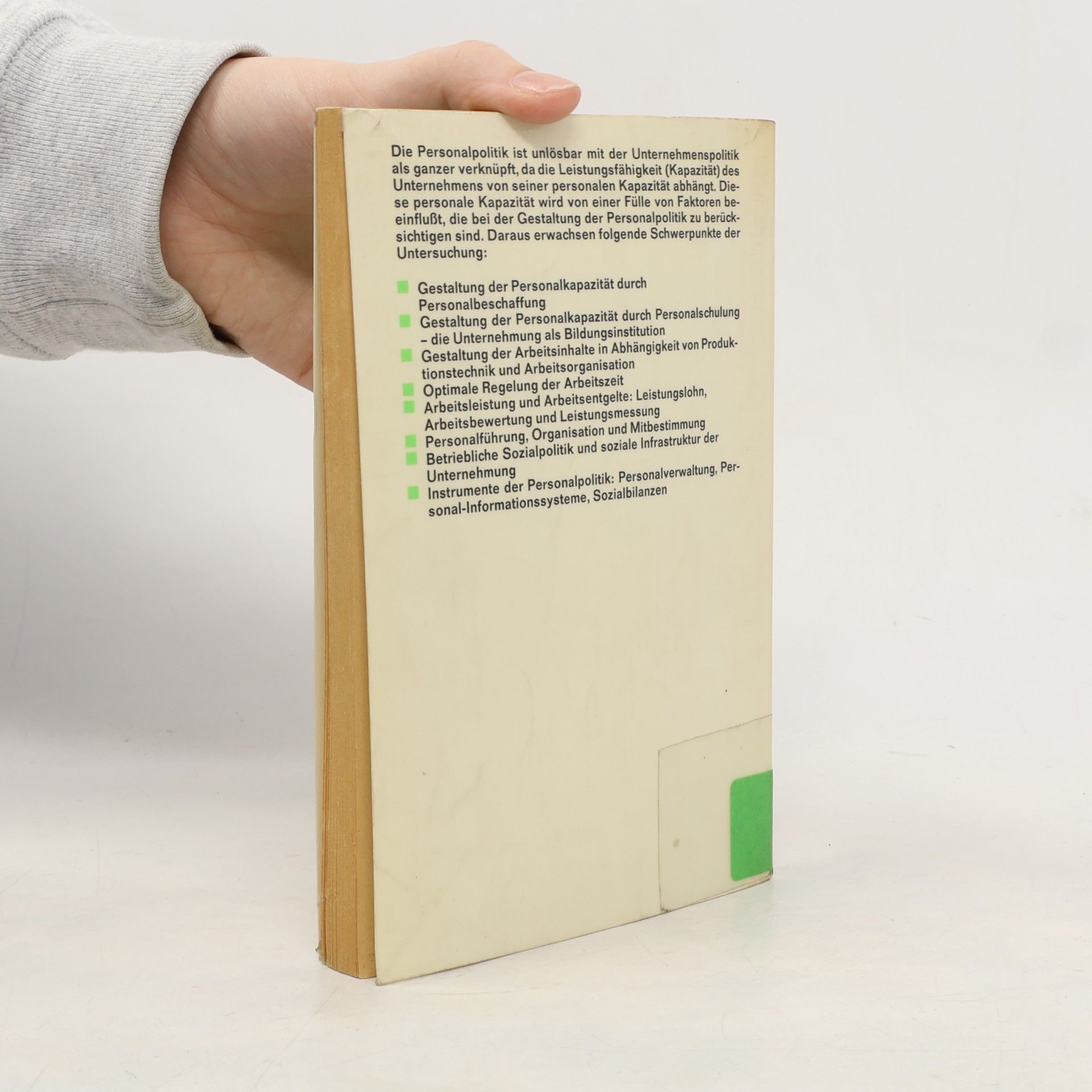 Karl Hax Rororo Studium - 107: Personalpolitik der Unternehmung