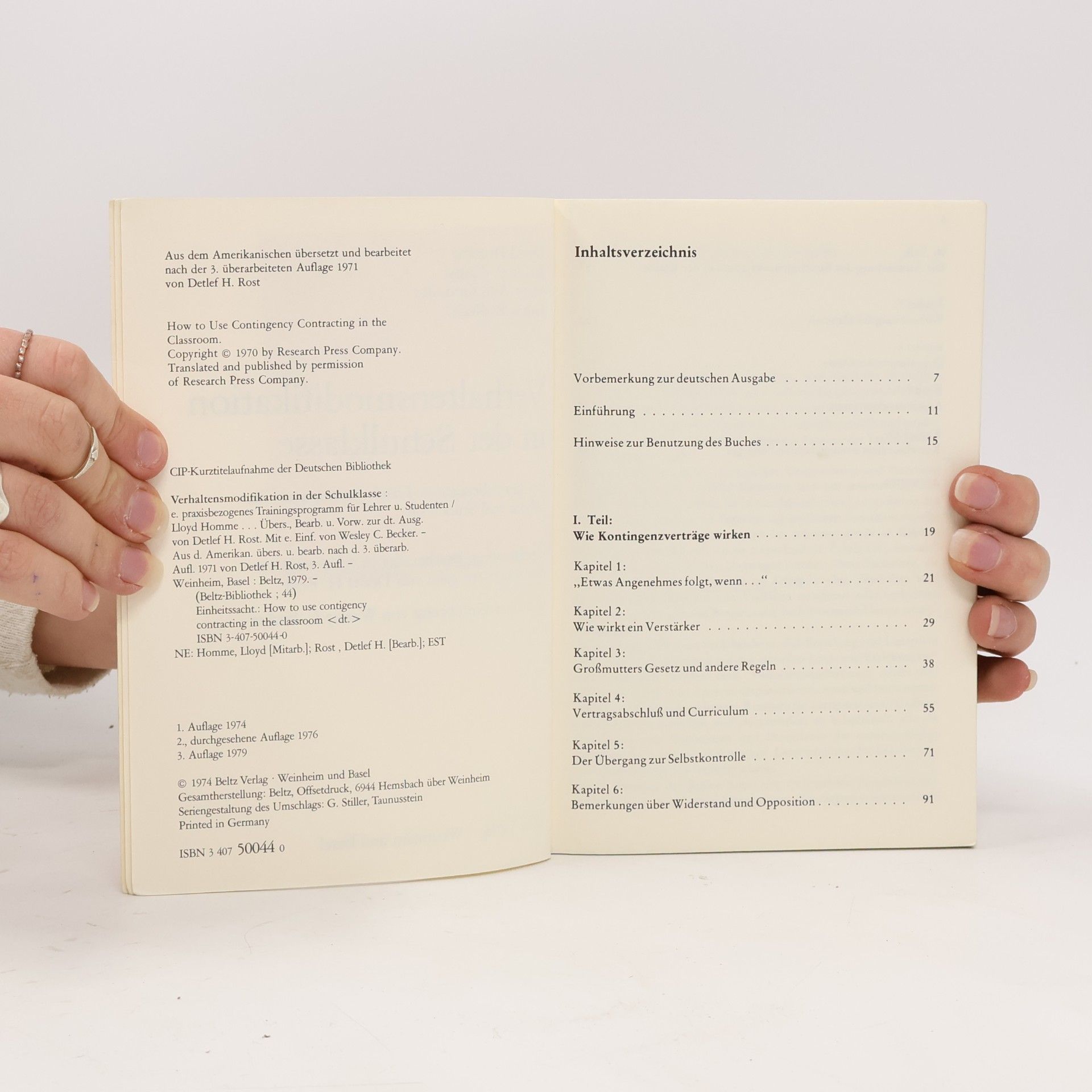 Detlef Rost BELTZ Bibliothek - 44: Verhaltensmodifikation in der Schulklasse