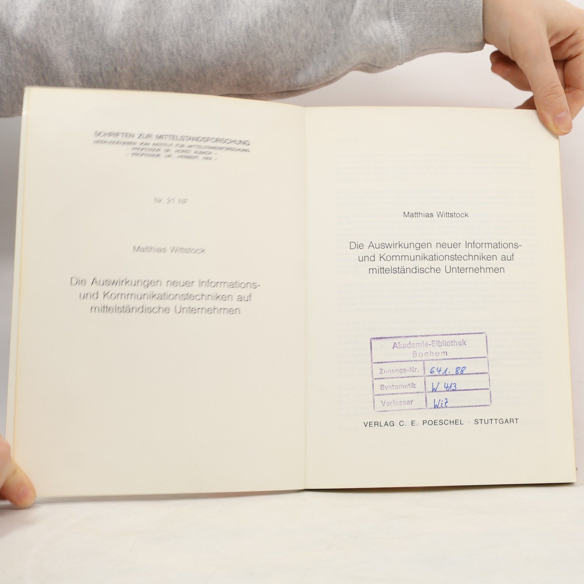 Matthias Wittstock Schriften zur Mittelstandsforschung - 21 NF: Die Auswirkungen neuer Informations- und Kommunikationstechniken auf mittelständische Unternehmen