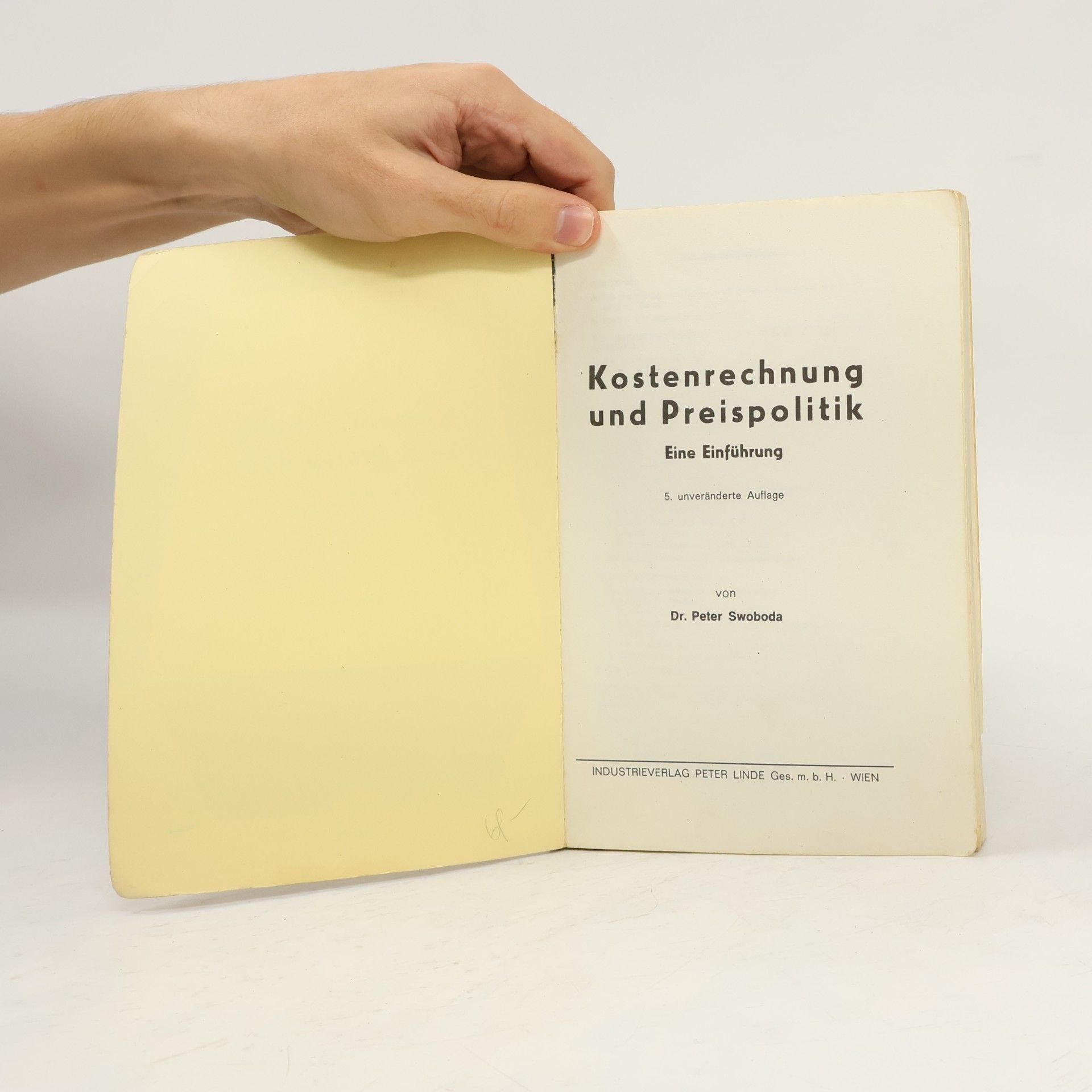 Peter Swoboda Kostenrechnung und Preispolitik