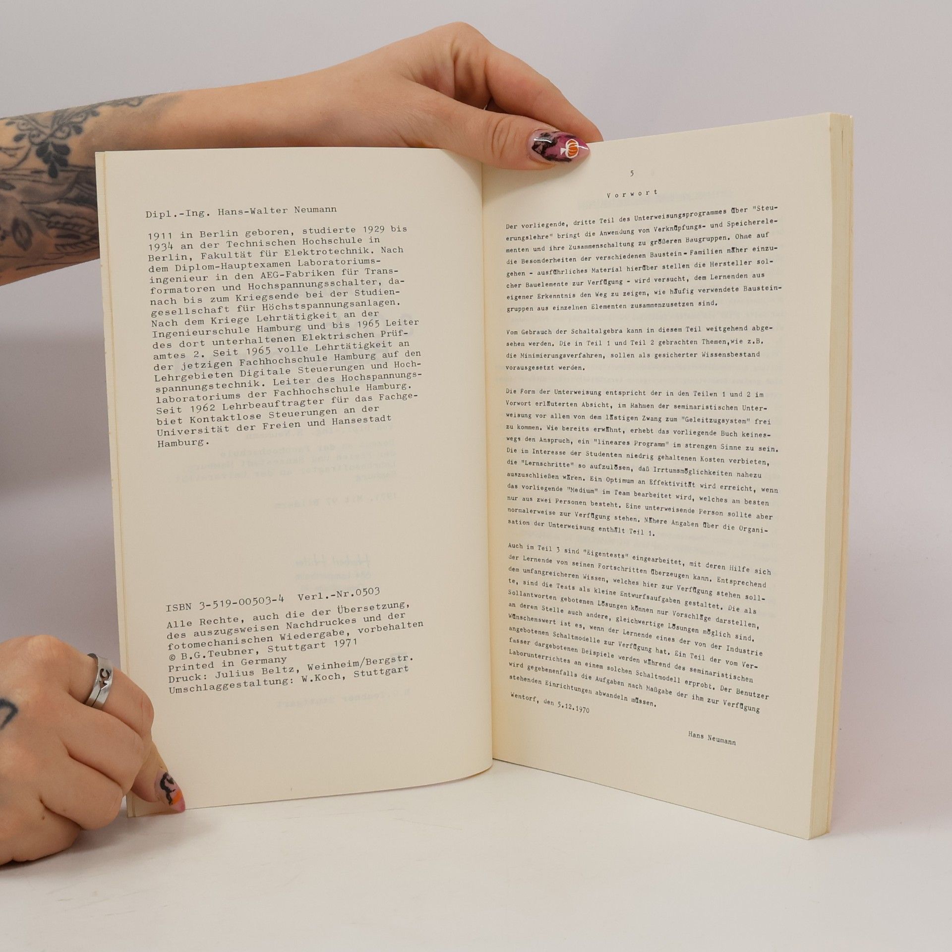 Hans-Walter Neumann 3 Code und Bausteingruppen