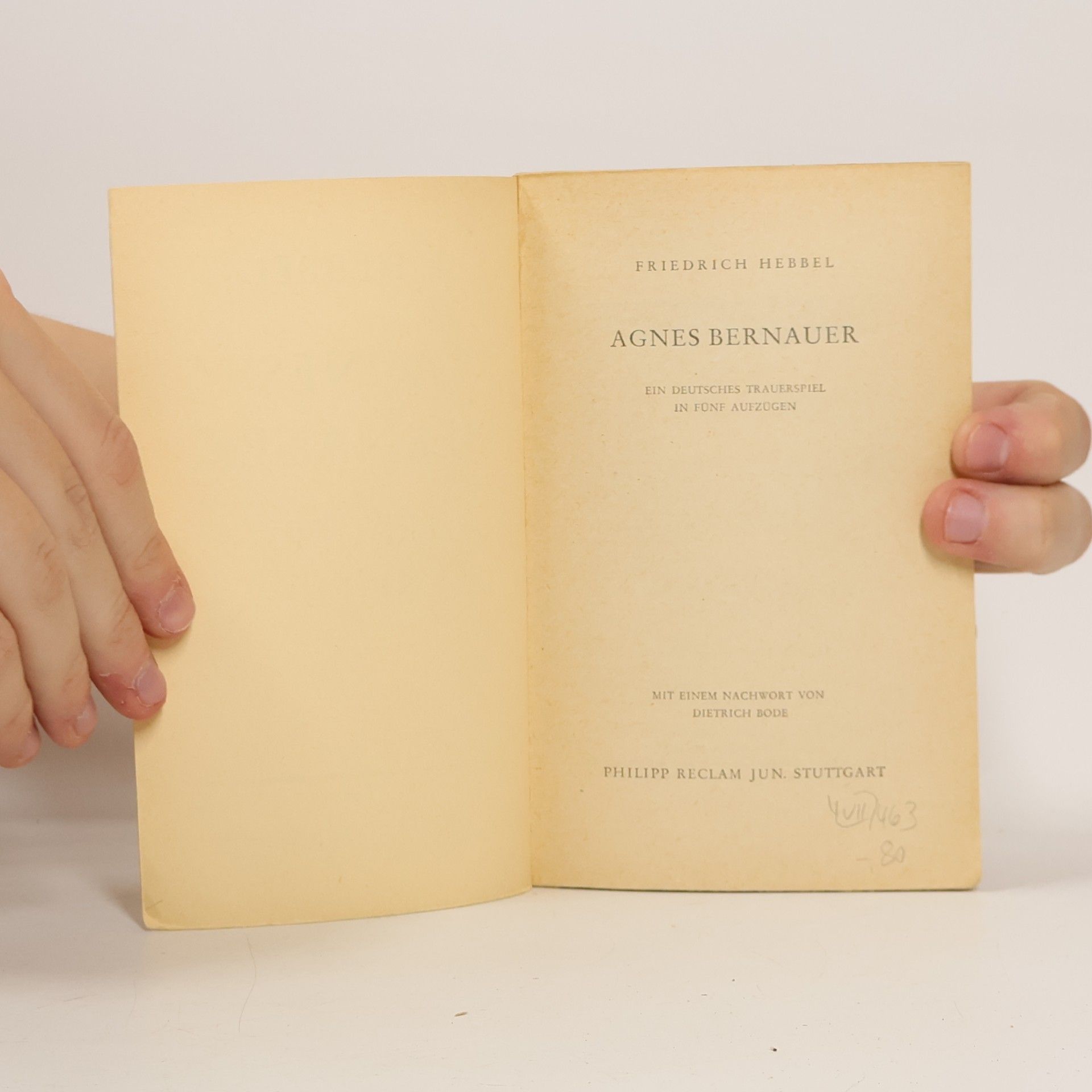 Friedrich Hebbel Agnes Bernauer