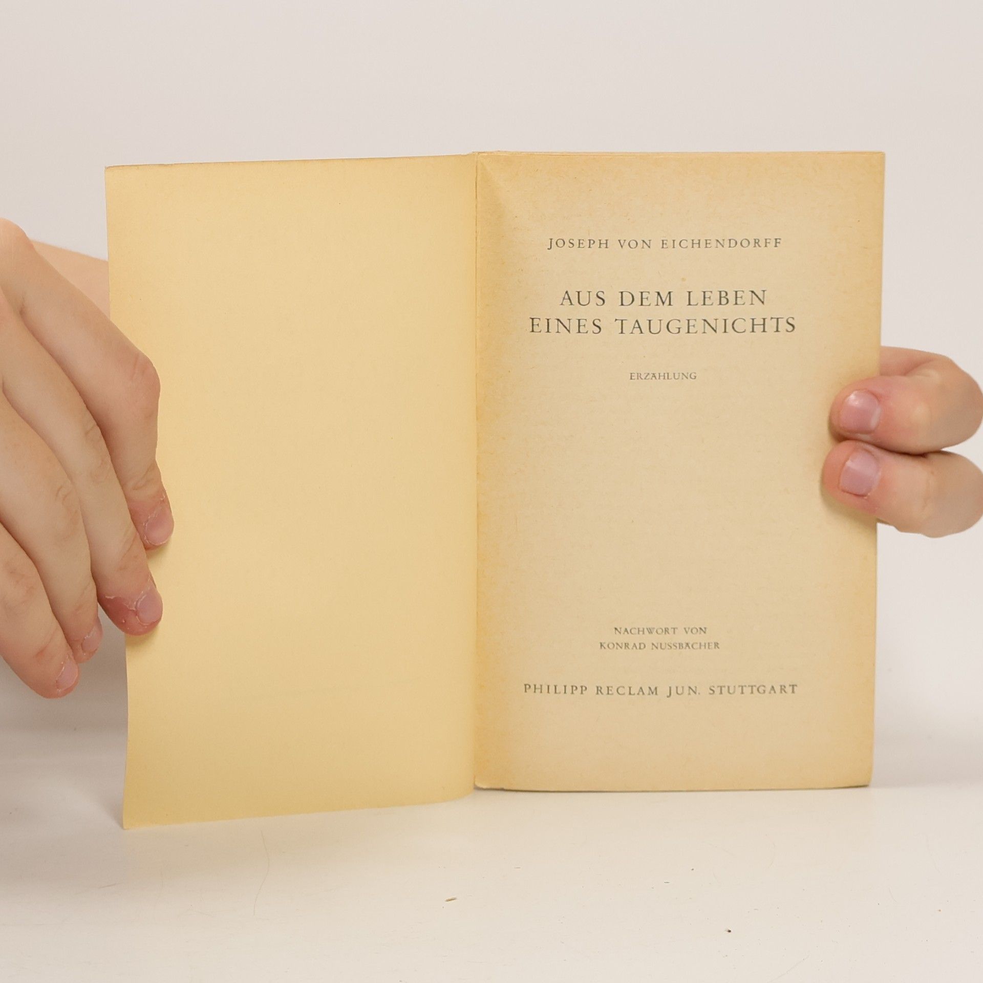 Joseph von Eichendorff Aus dem Leben eines Taugenichts