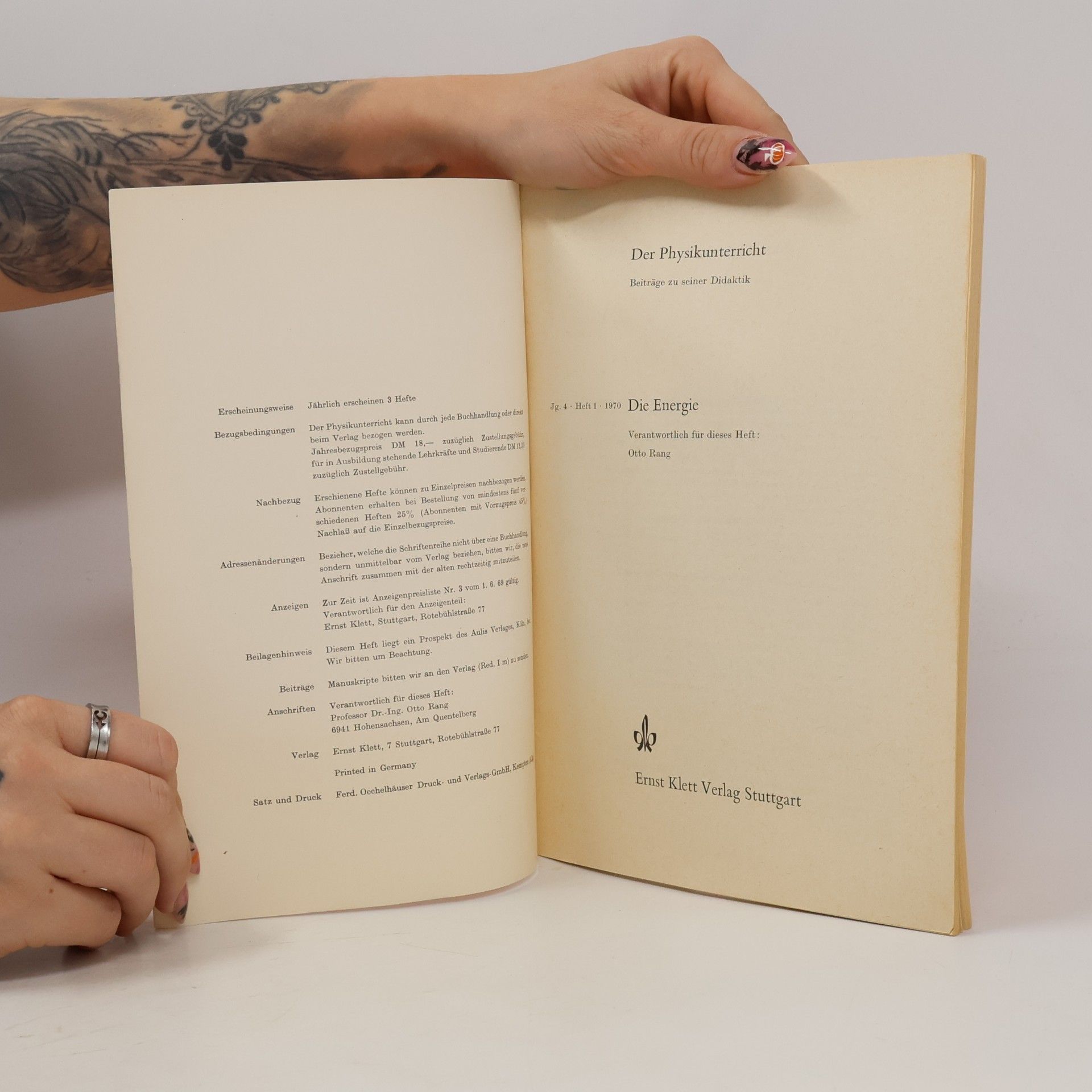 Various authors Der Physikunterricht 1/1970