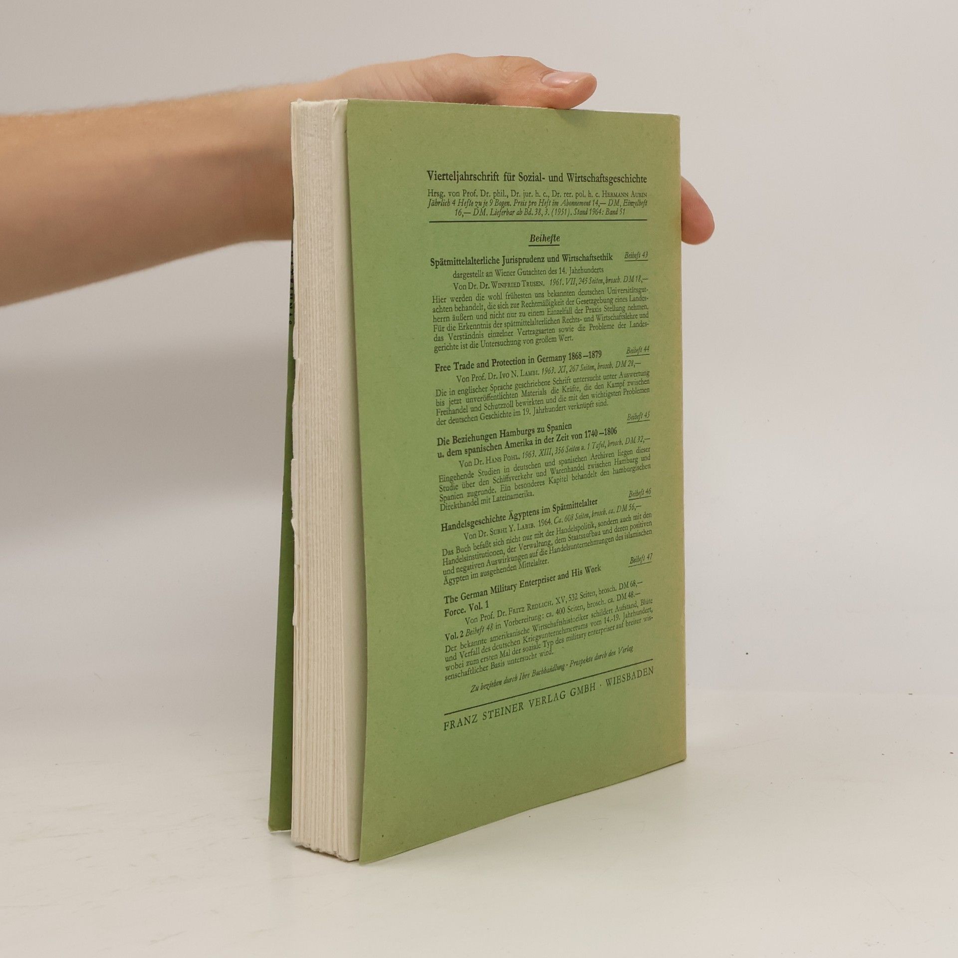 Heinrich Rubner Vierteljahrschrift für Sozial-und Wirtschaftsgeschichte