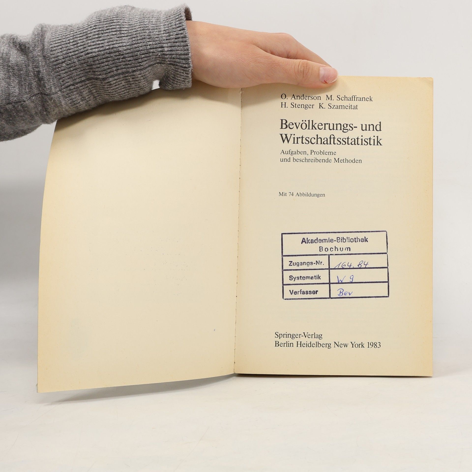 Oskar Anderson Heidelberger Taschenbücher - 223: Bevölkerungs- und Wirtschaftsstatistik