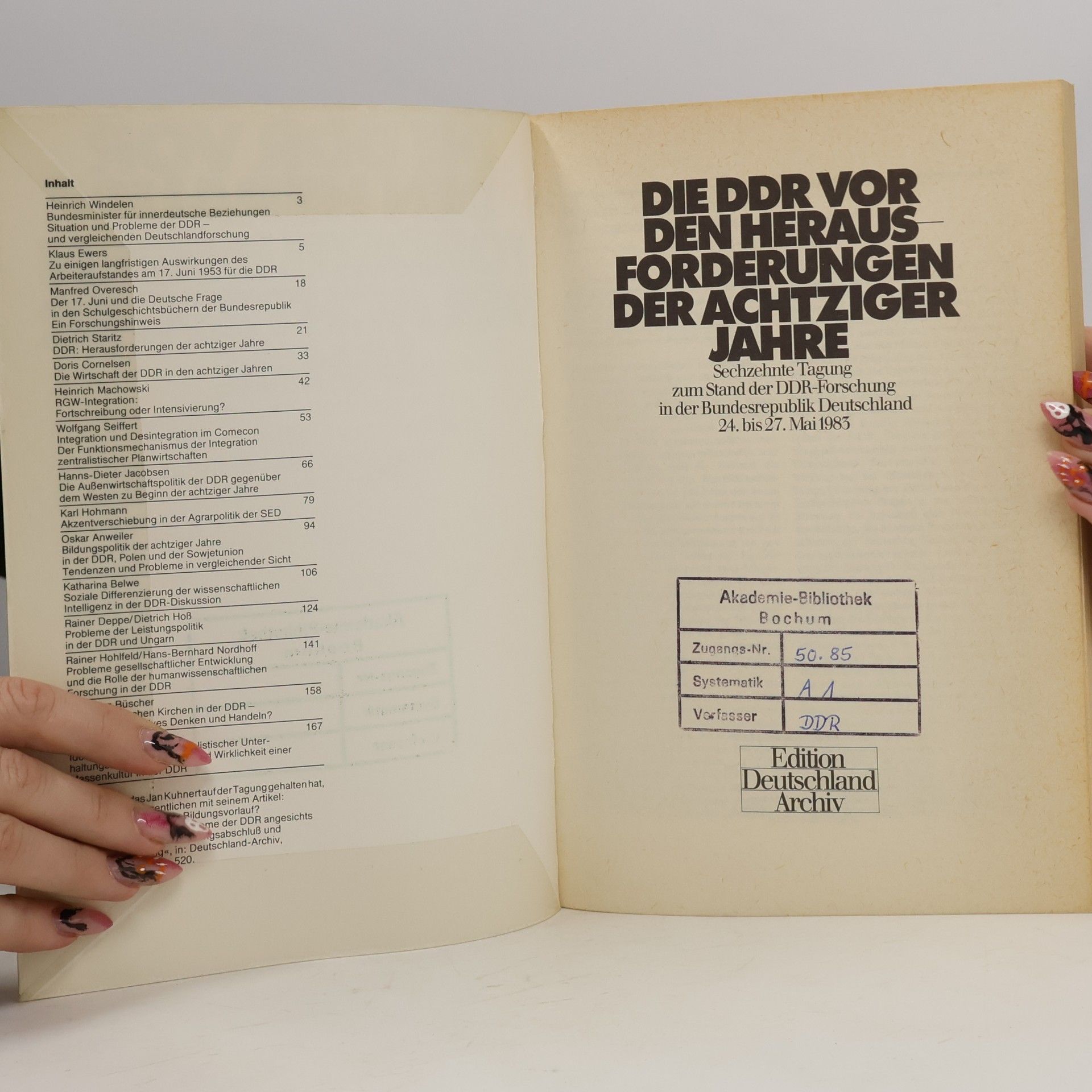 Ilse Spittmann-Rühle Die DDR vor den Herausforderungen der Achtziger Jahre