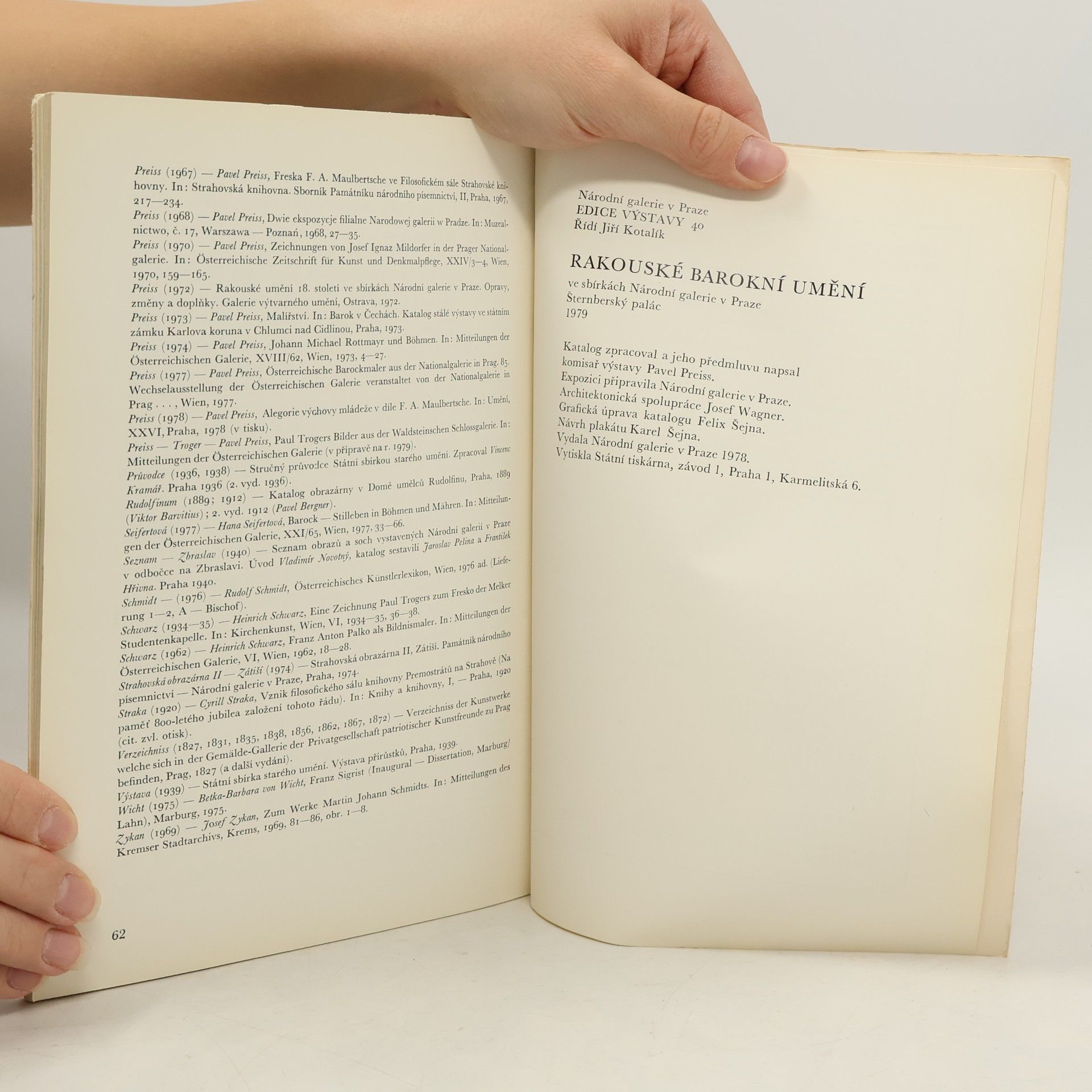 Pavel Preiss Rakouské barokní umění ve sbírkách Národní galérie v Praze : Šternberský palác 1979