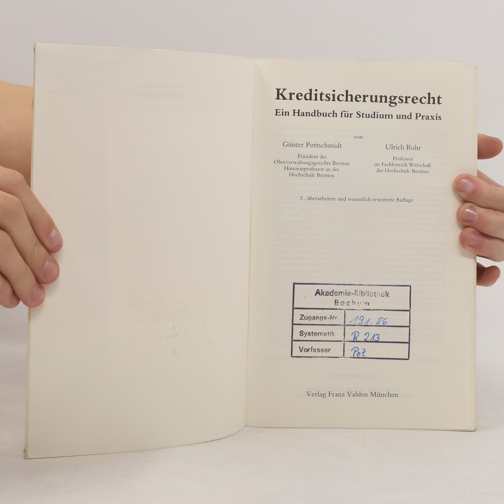 Günter Pottschmidt Kreditsicherungsrecht
