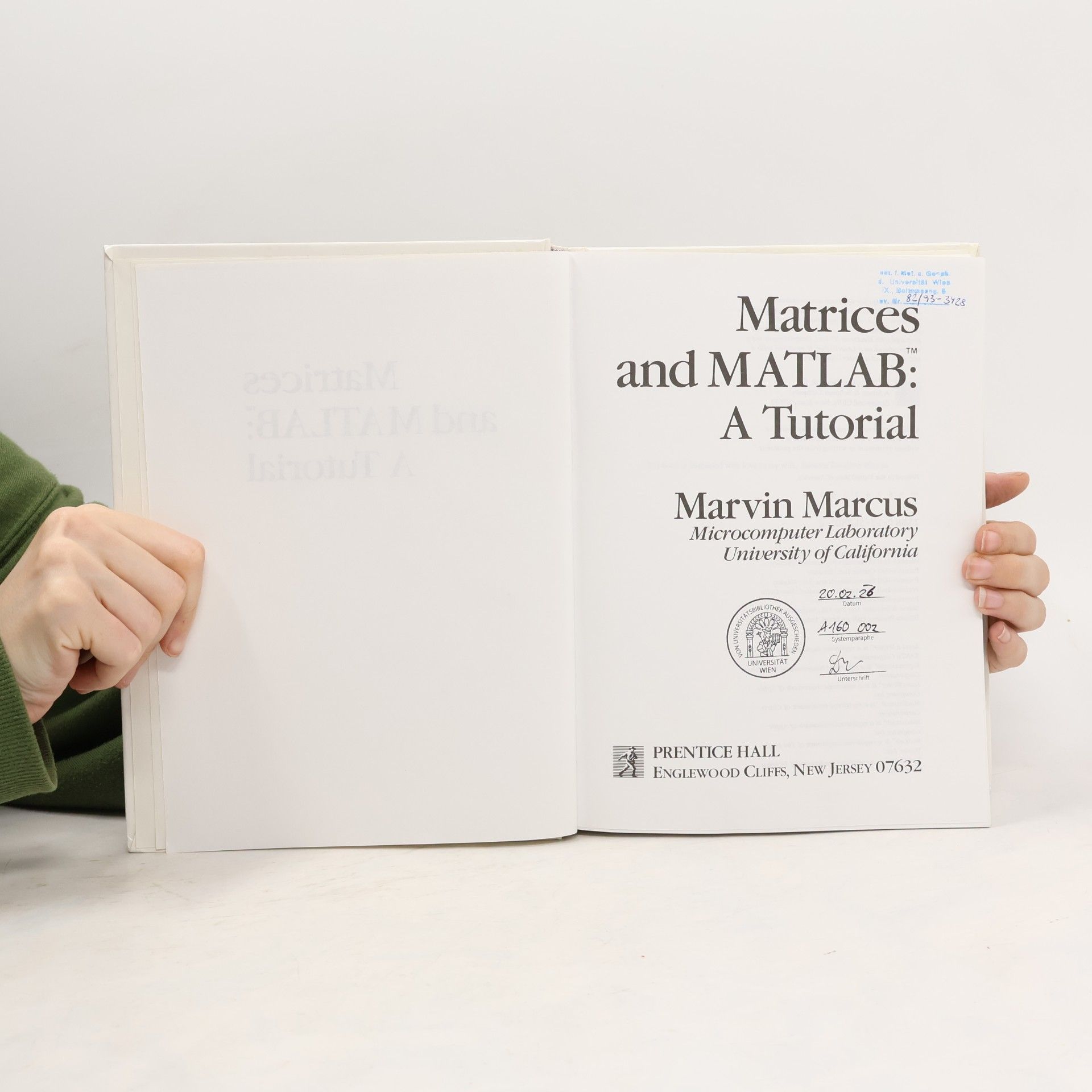 Marvin Marcus Matrices and MATLAB