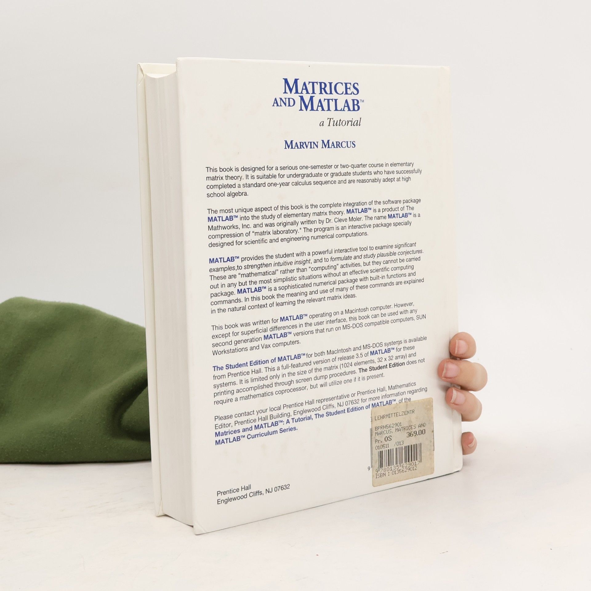 Marvin Marcus Matrices and MATLAB