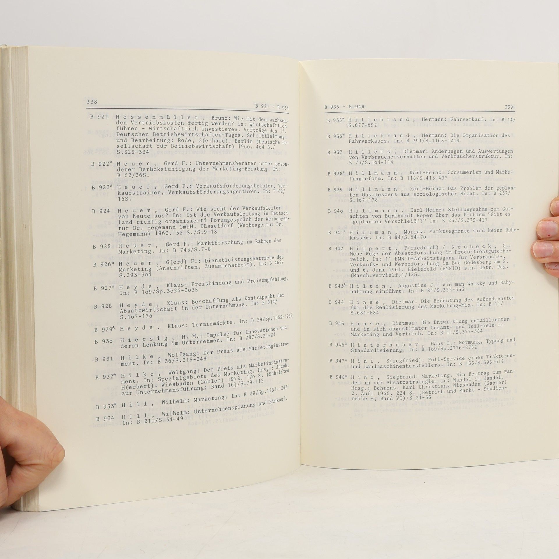 Rüdiger Schiller Kölner Absatzwirtschaftliche Dokumentation - 2: Bibliographie der Marketingliteratur
