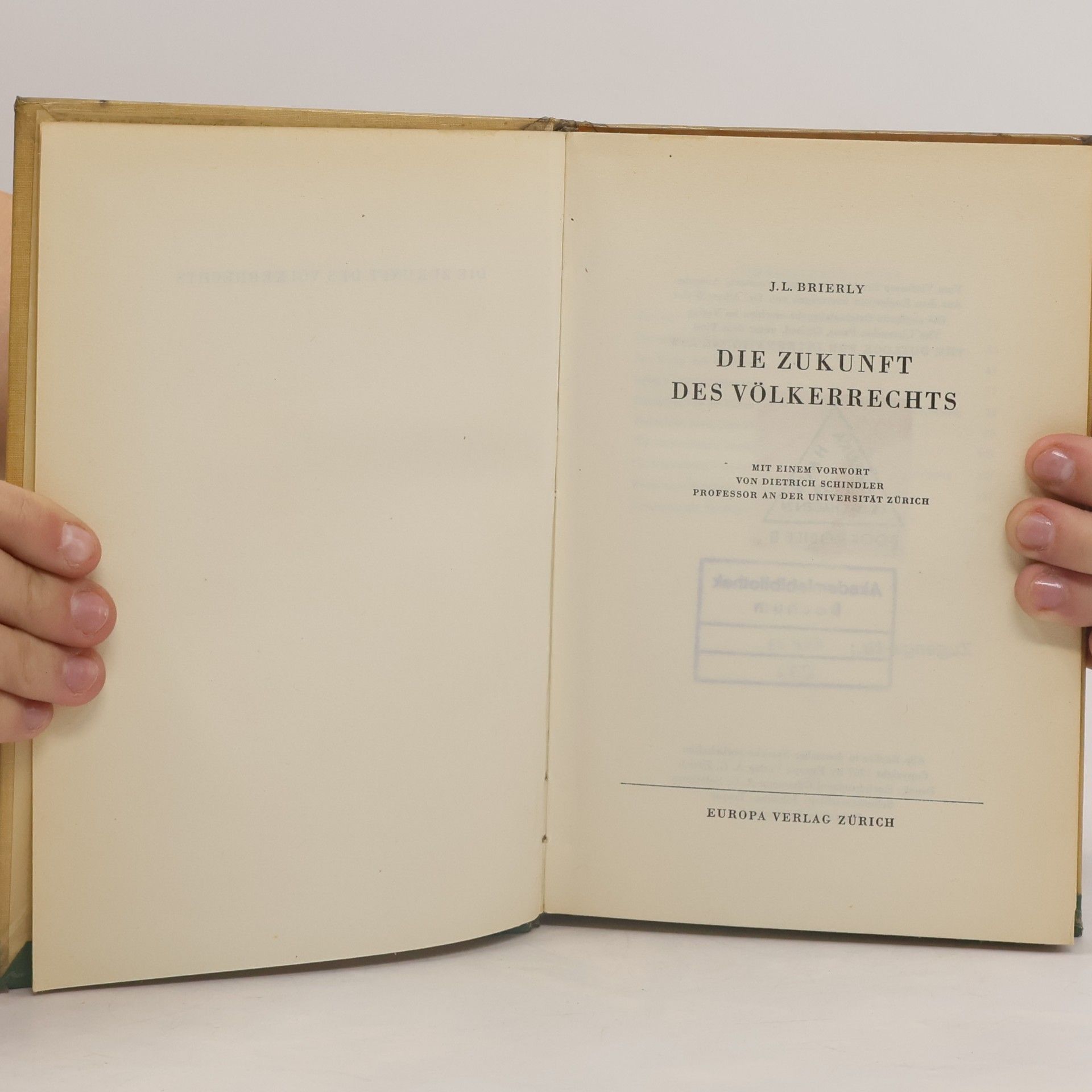 J. L. Brierly Die Zukunft des Völkerrechts