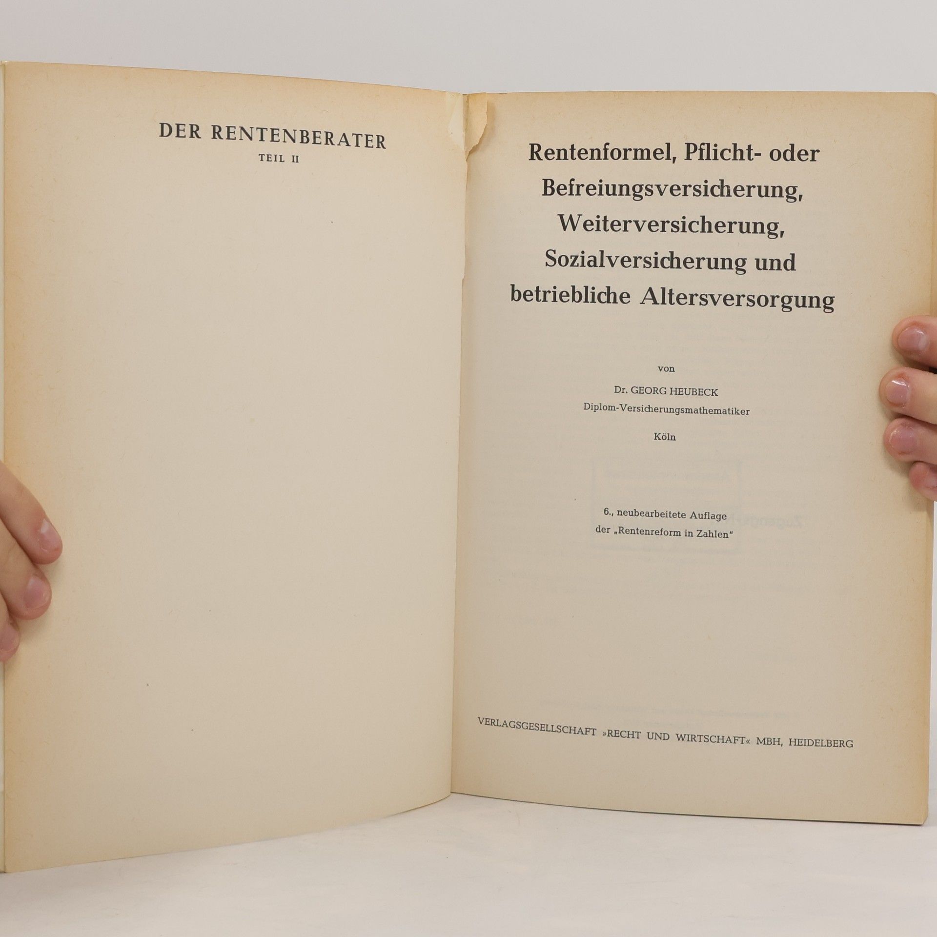 Dr. Georg Heubeck Der Rentenberater