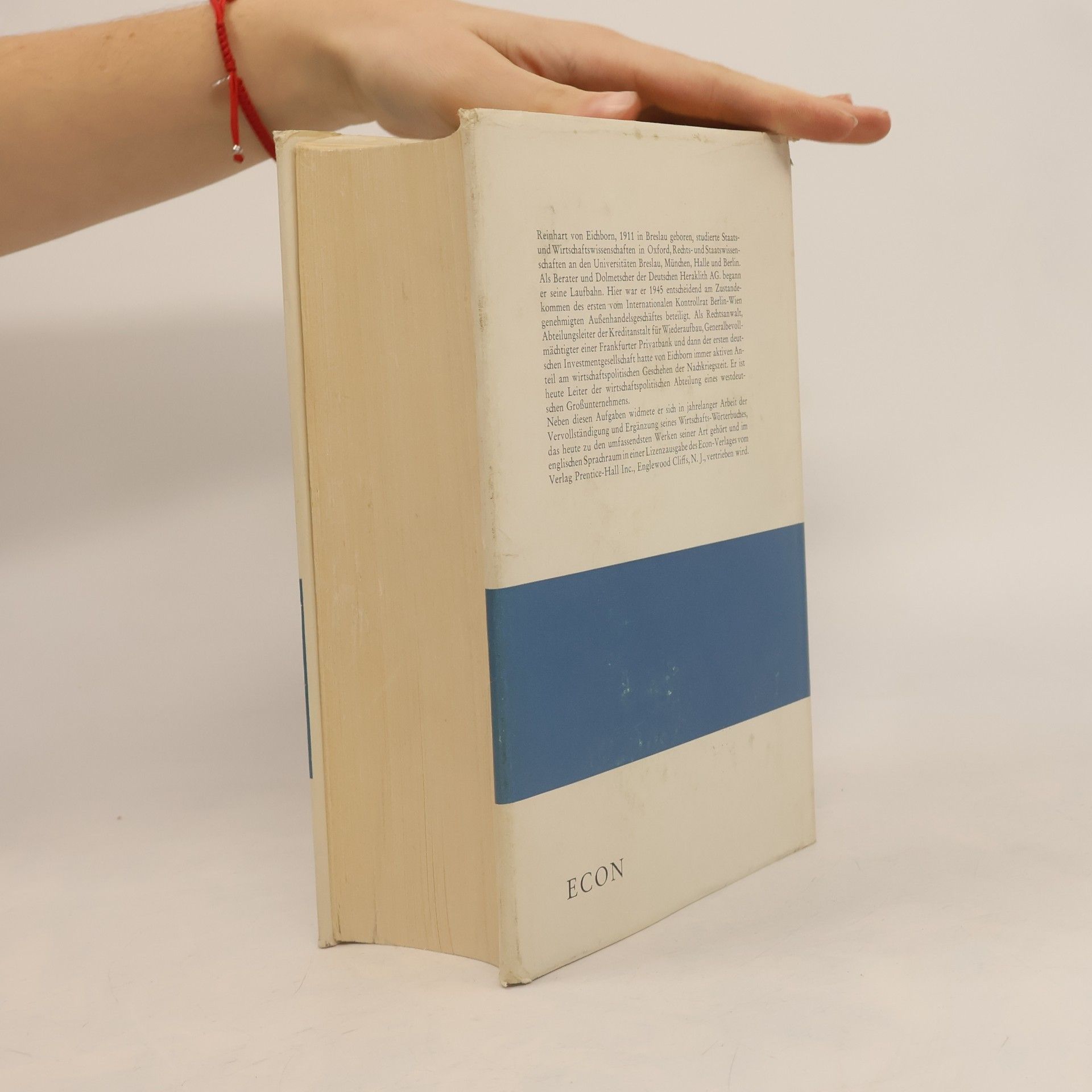Reinhart von Eichborn Wirtschaftswörterbuch II. Deutsch/Englisch