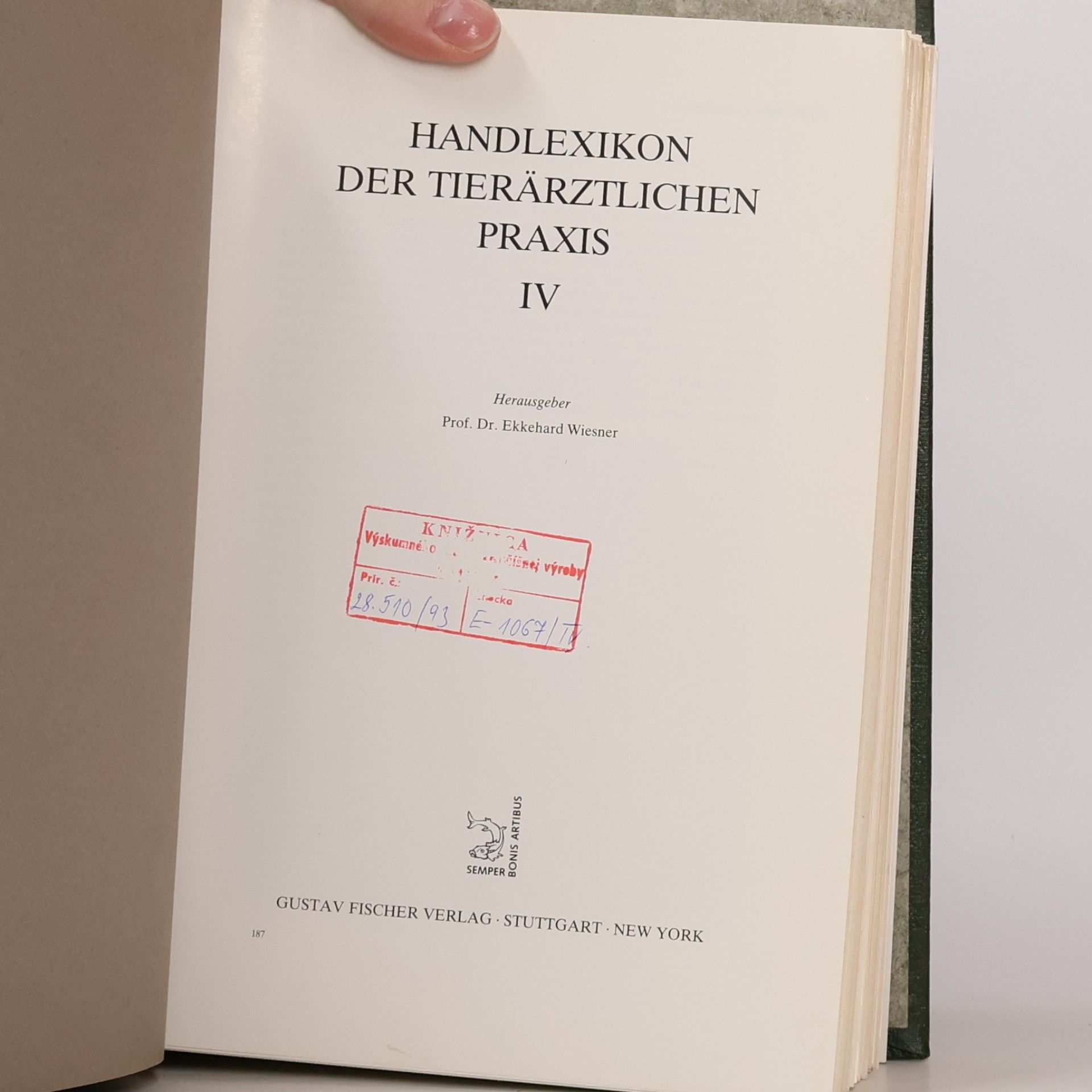 Ekkehard Wiesner Handlexikon der tierärztlichen Praxis IV.