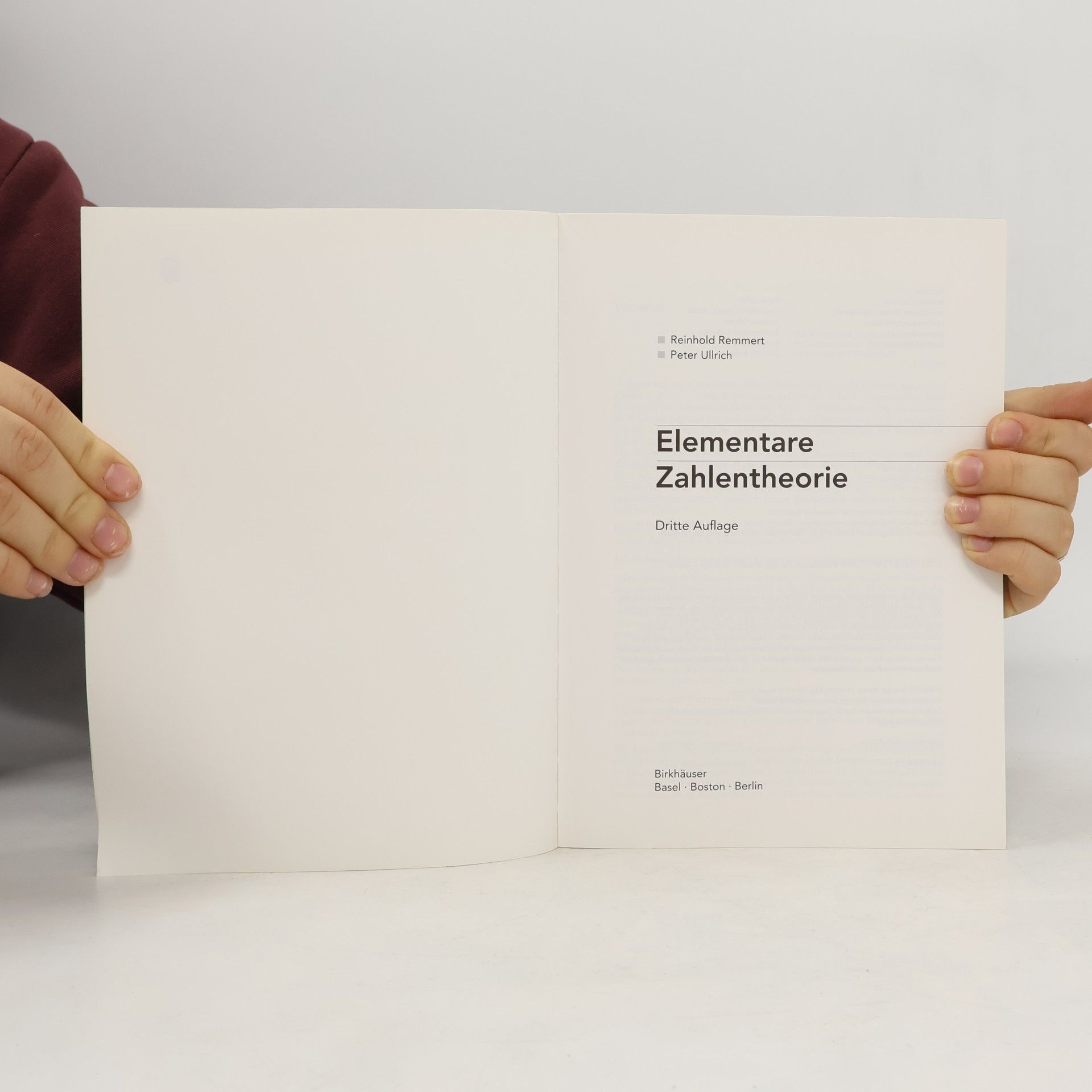 Reinhold Remmert Elementare Zahlentheorie