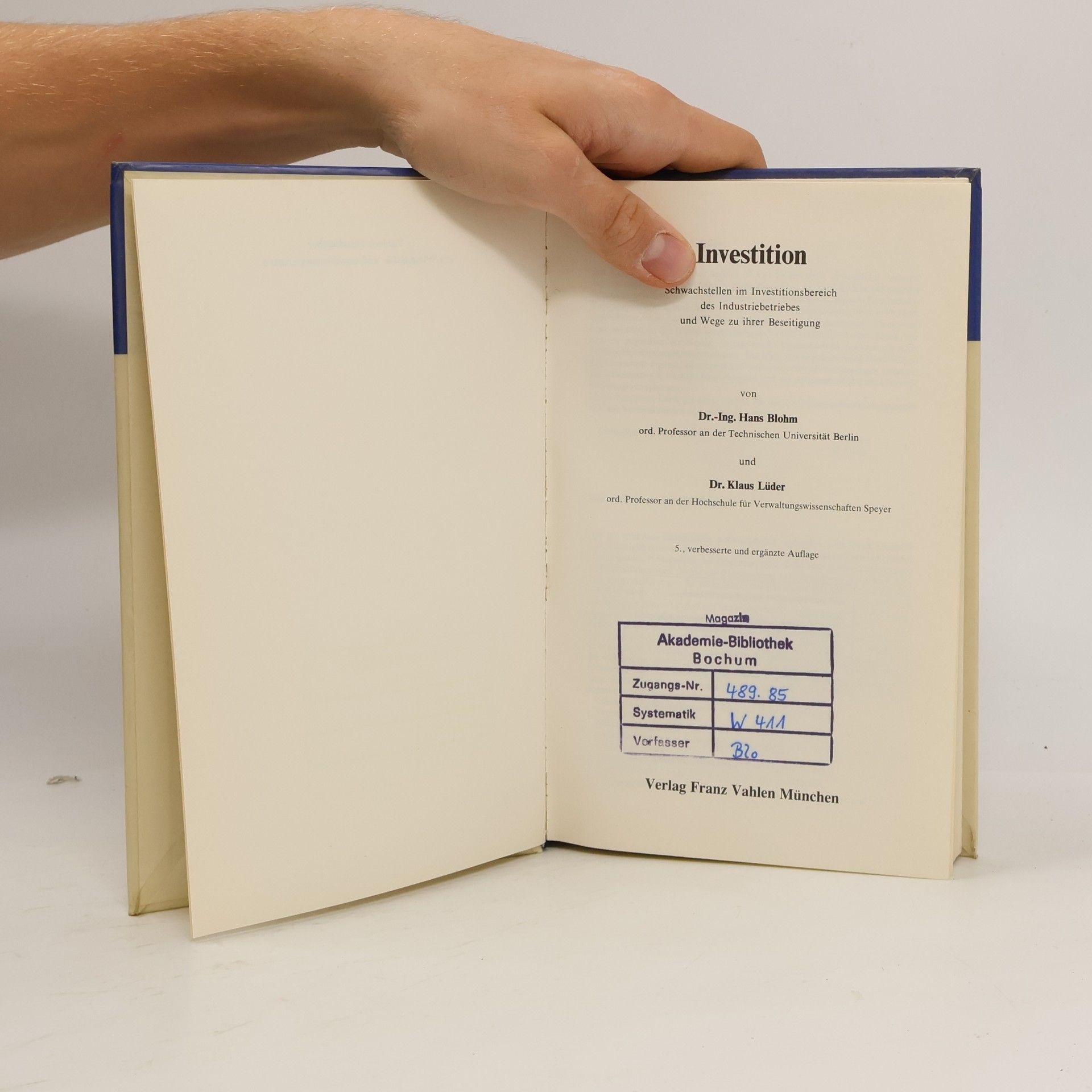 Hans Blohm Investition - 5. Auflage