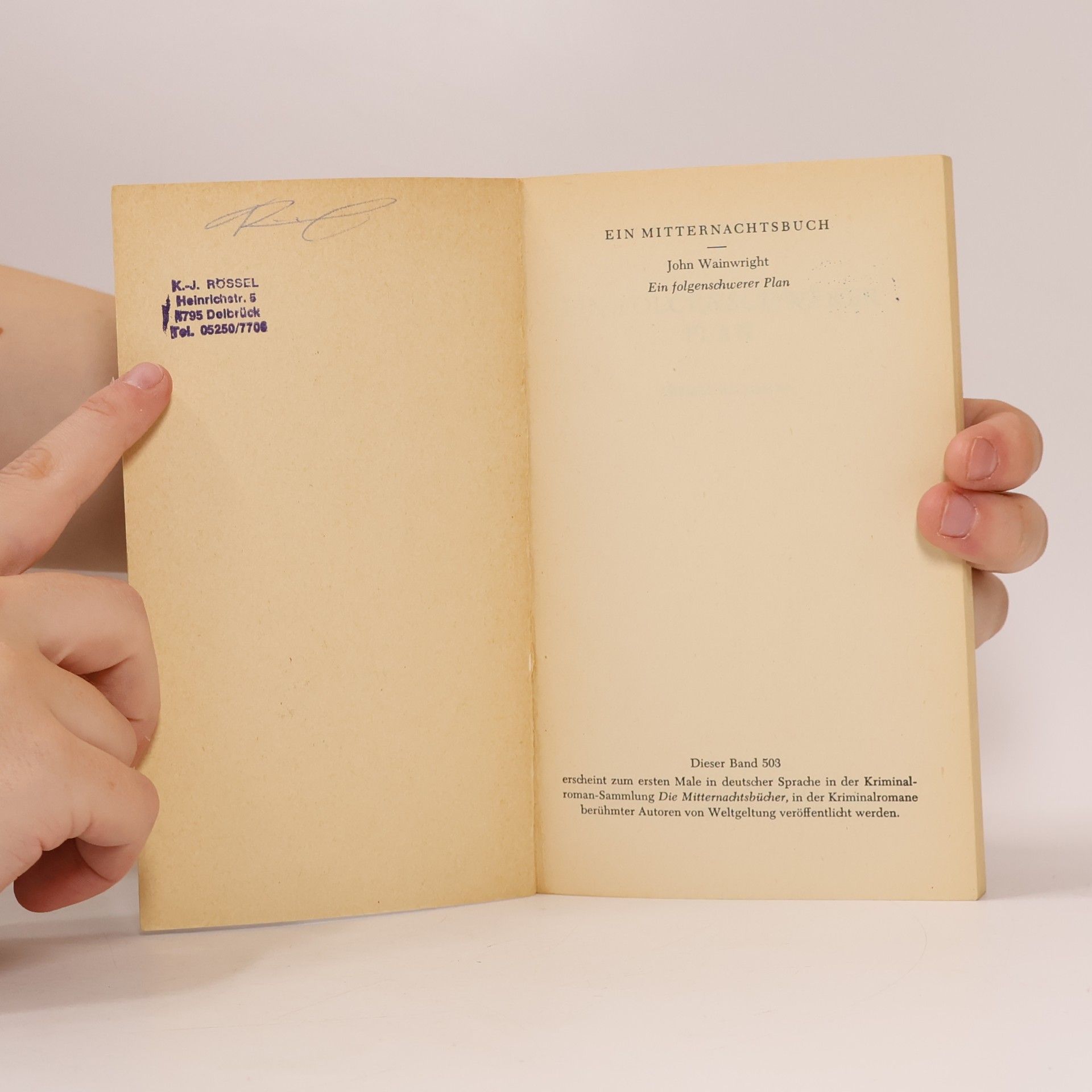 John Wainwright Ein folgenschwerer Plan
