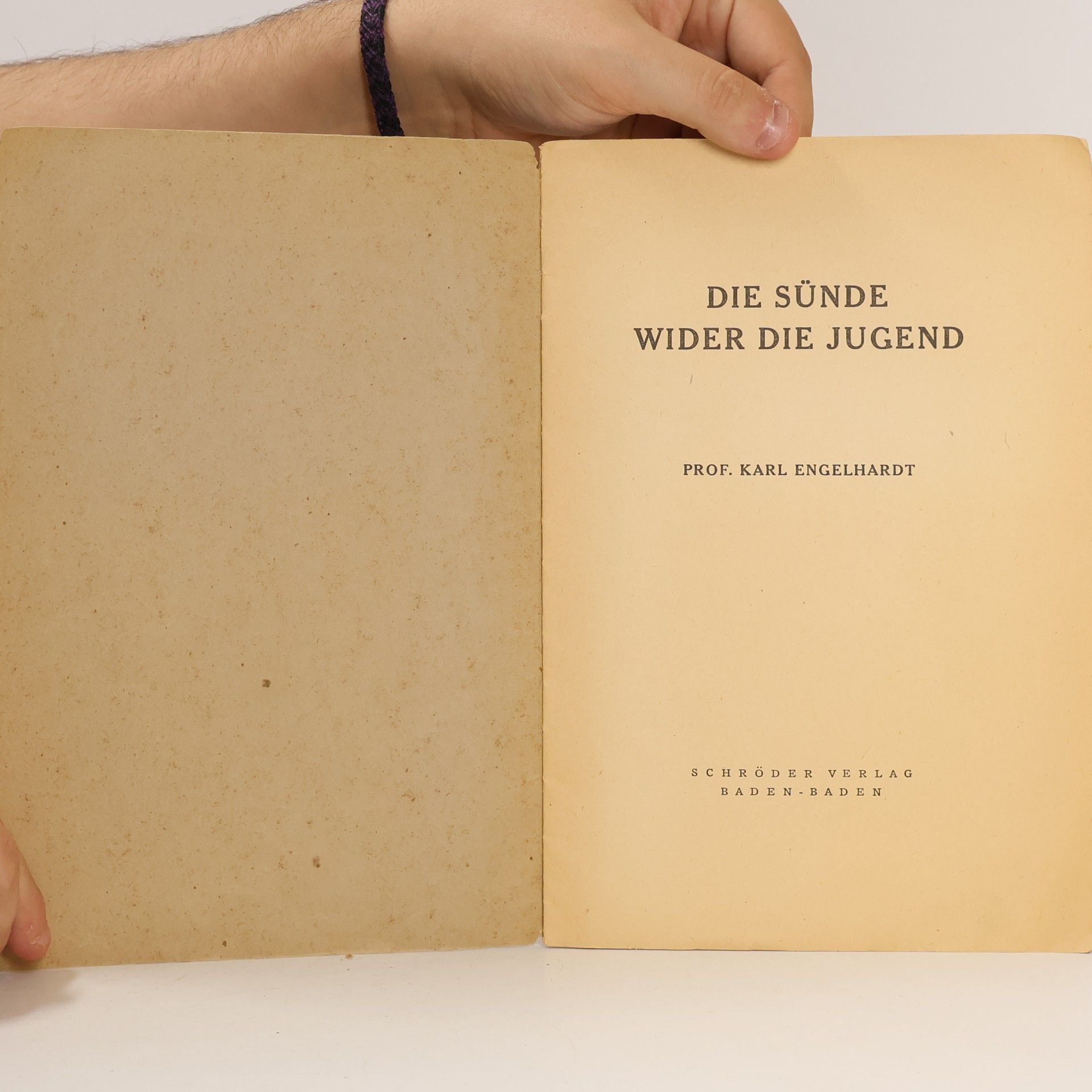 Karlheinz Engelhardt Die Sünde wider die Jugend