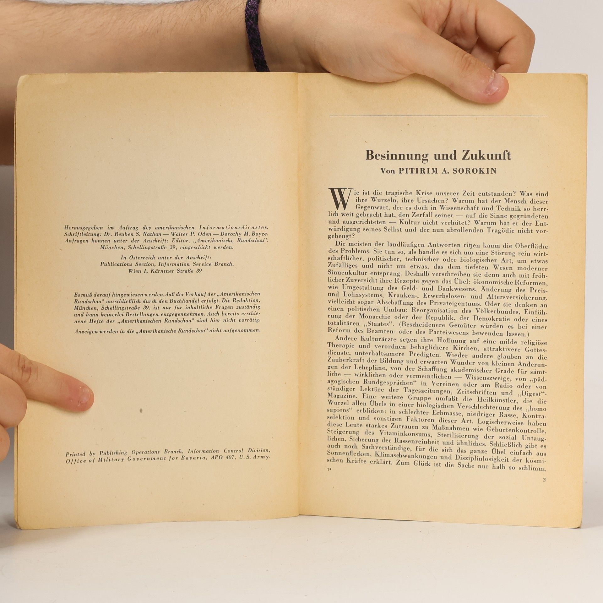 Pitirim A. Sorokin Die Amerikanische Rundschau