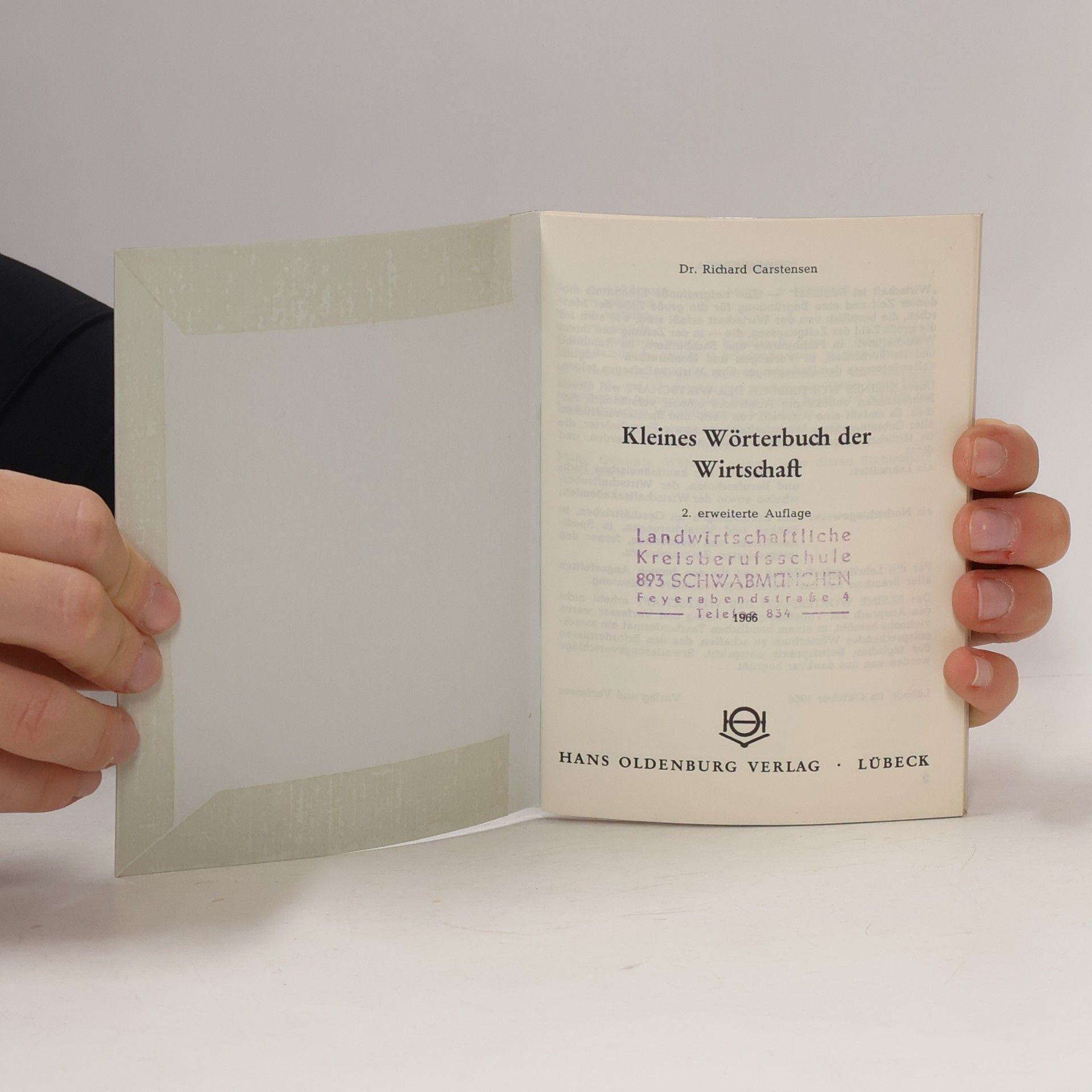Richard Carstensen Kleines Wörterbuch der Wirtschaft