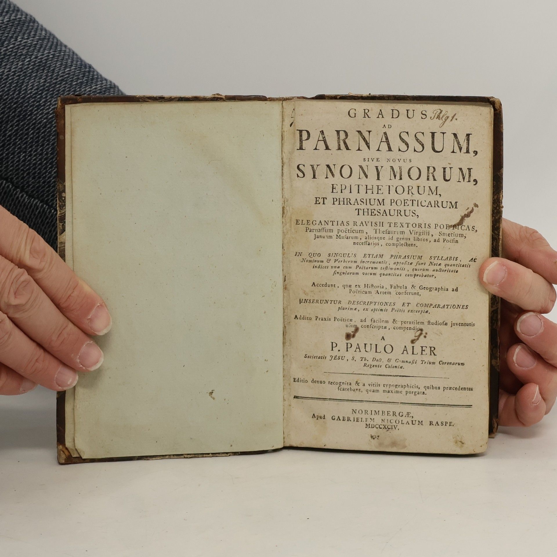 Paul Aler Gradus ad Parnassum sive Novus synonymorum, epithetorum, et phrasium poeticarum thesaurus