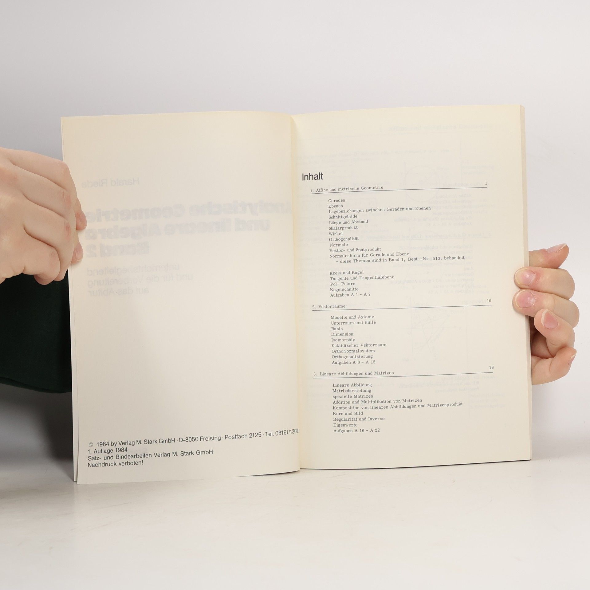 Harald Riede Analytische Geometrie und lineare Algebra Band 2