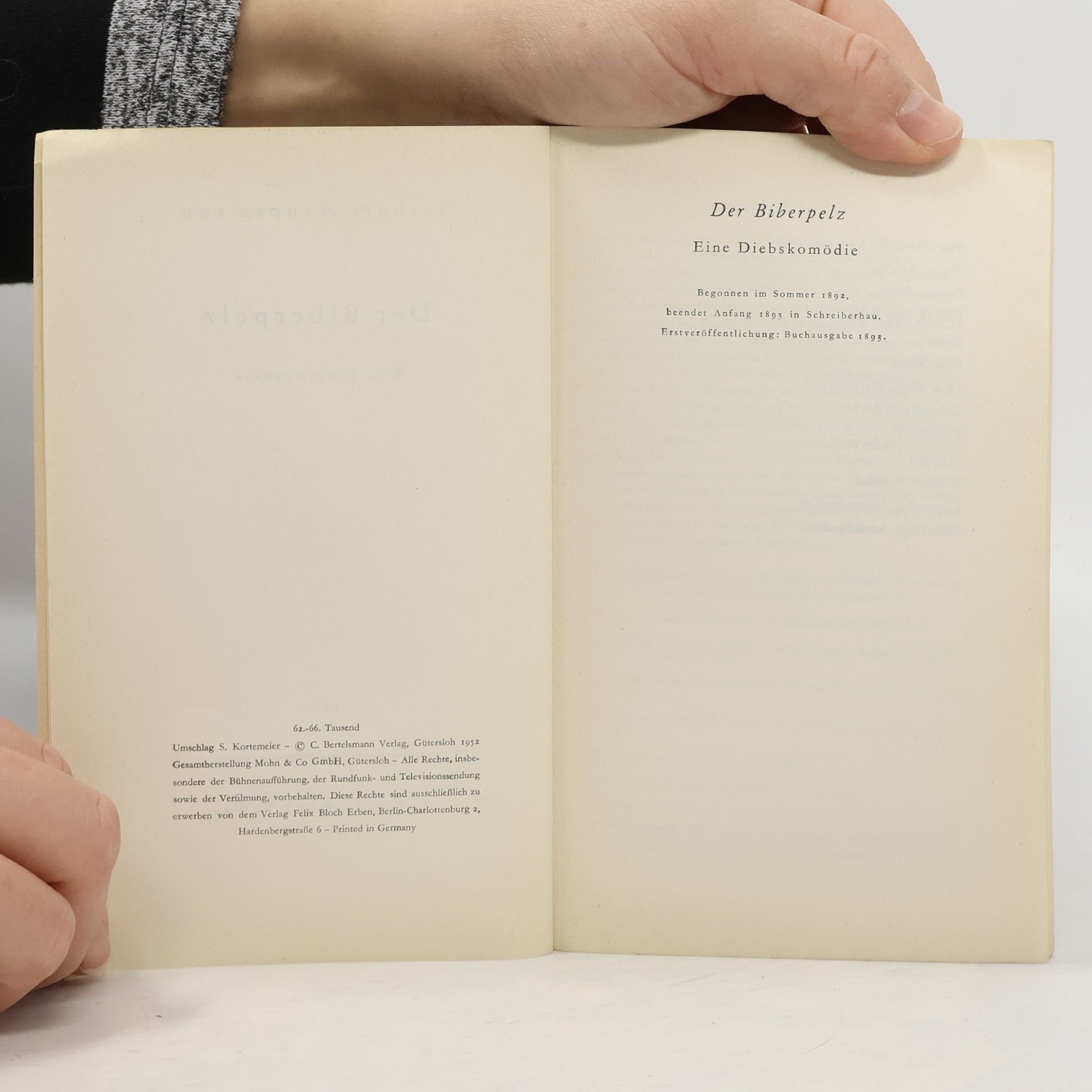 Gerhart Hauptmann Der Biberpelz
