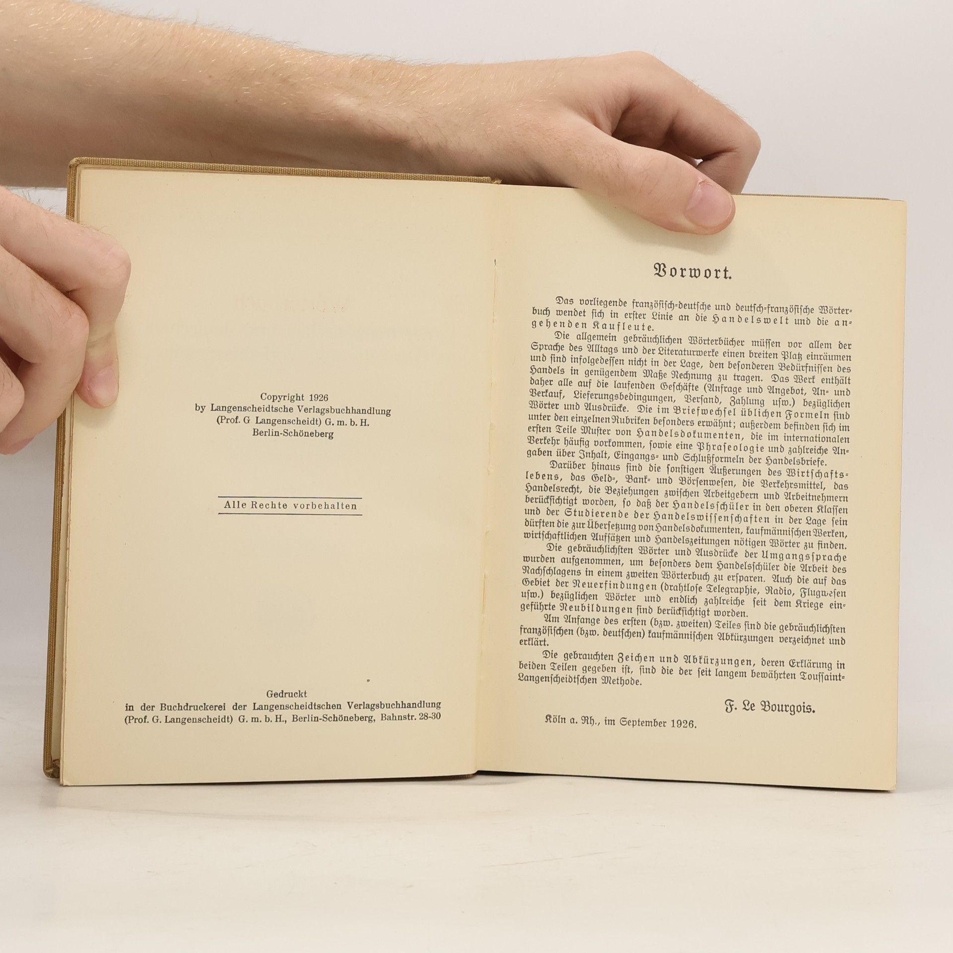 F. Le Bourgeois Langenscheidts Handelswörterbücher - Französisch teil II Deutsch - französisch
