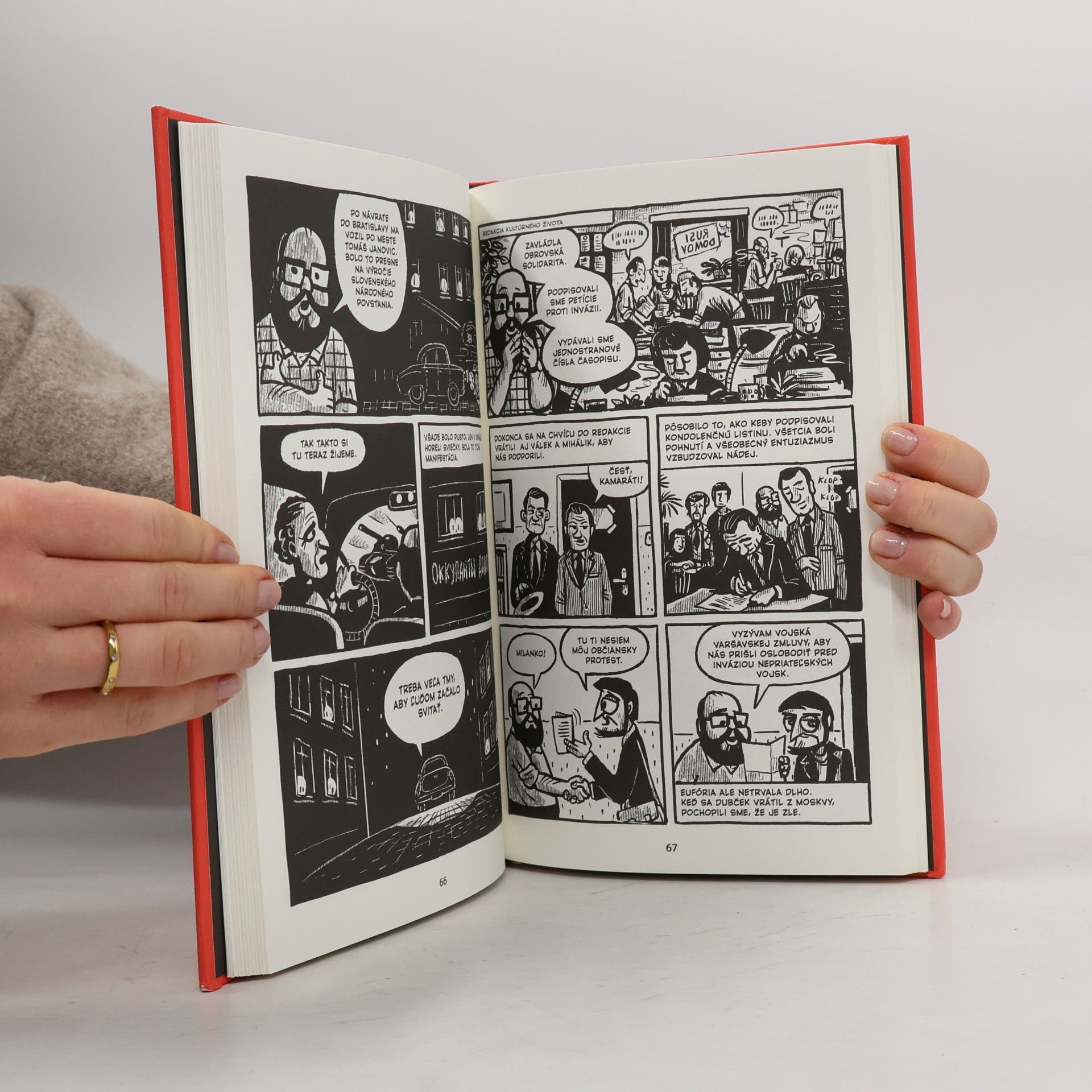 Ďuro Balogh Radostná správa. Komiksový príbeh Lasicu a Satinského z čias, ktoré humoru nepriali