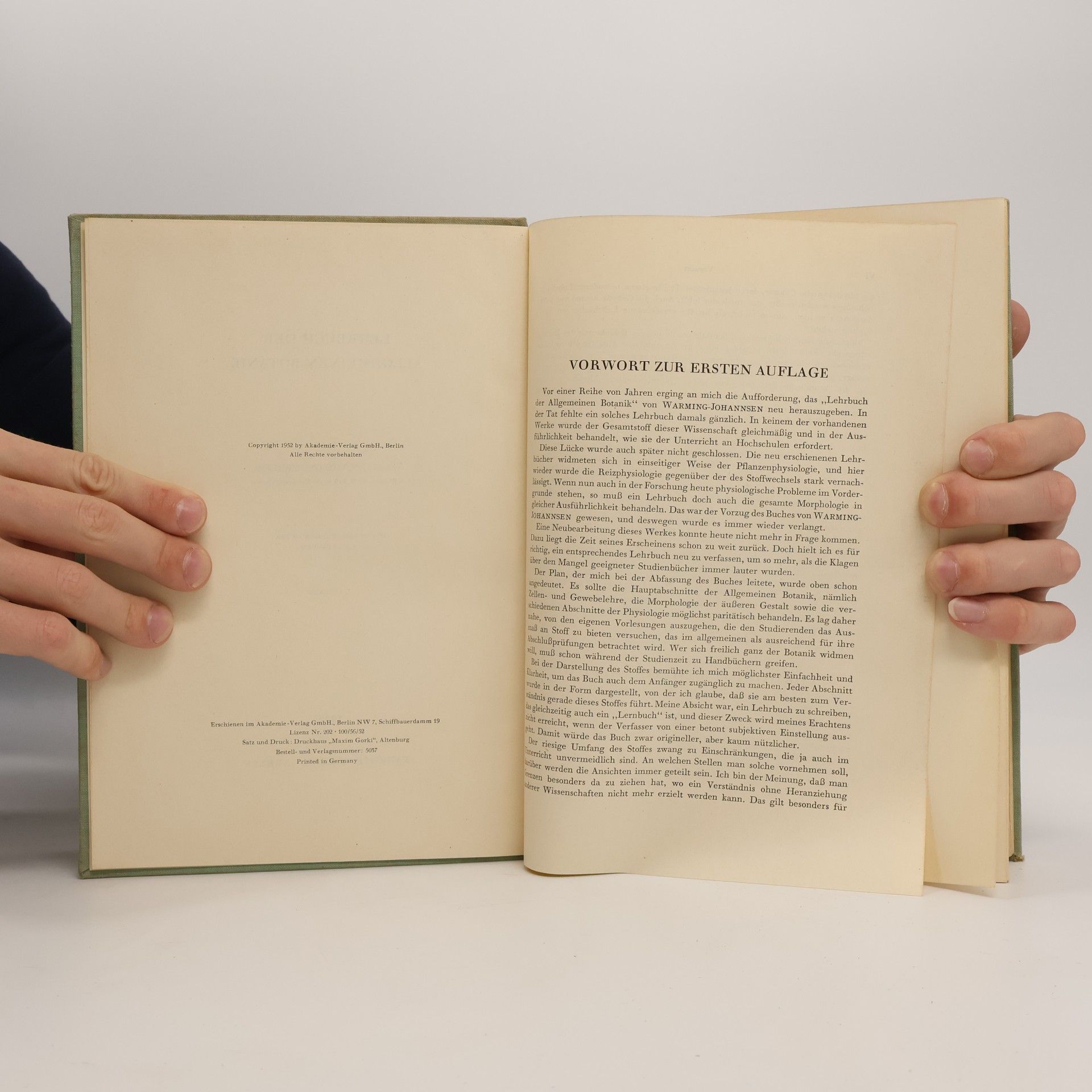 Hermann von Guttenberg Lehrbuch der allgemeinen Botanik