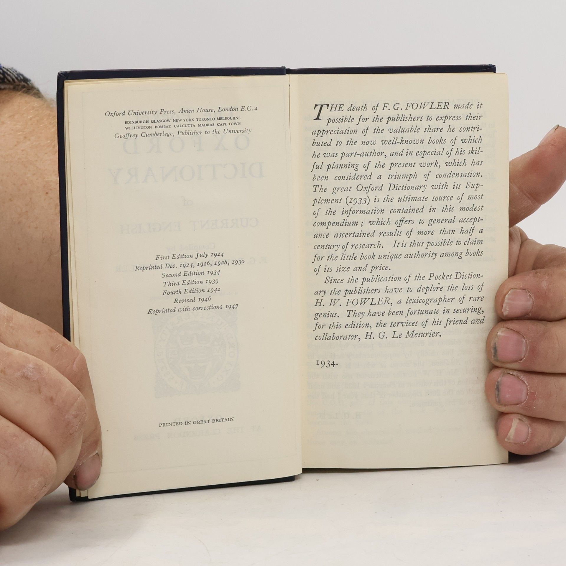 Francis George Fowler Pocket Oxford Dictionary