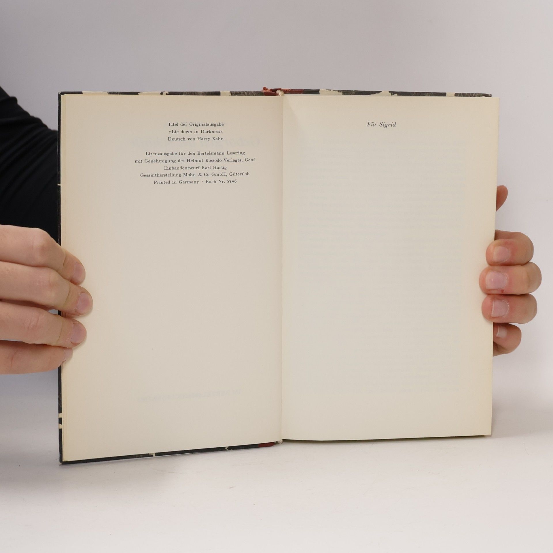 William Styron Geborgen im Schoße der Nacht