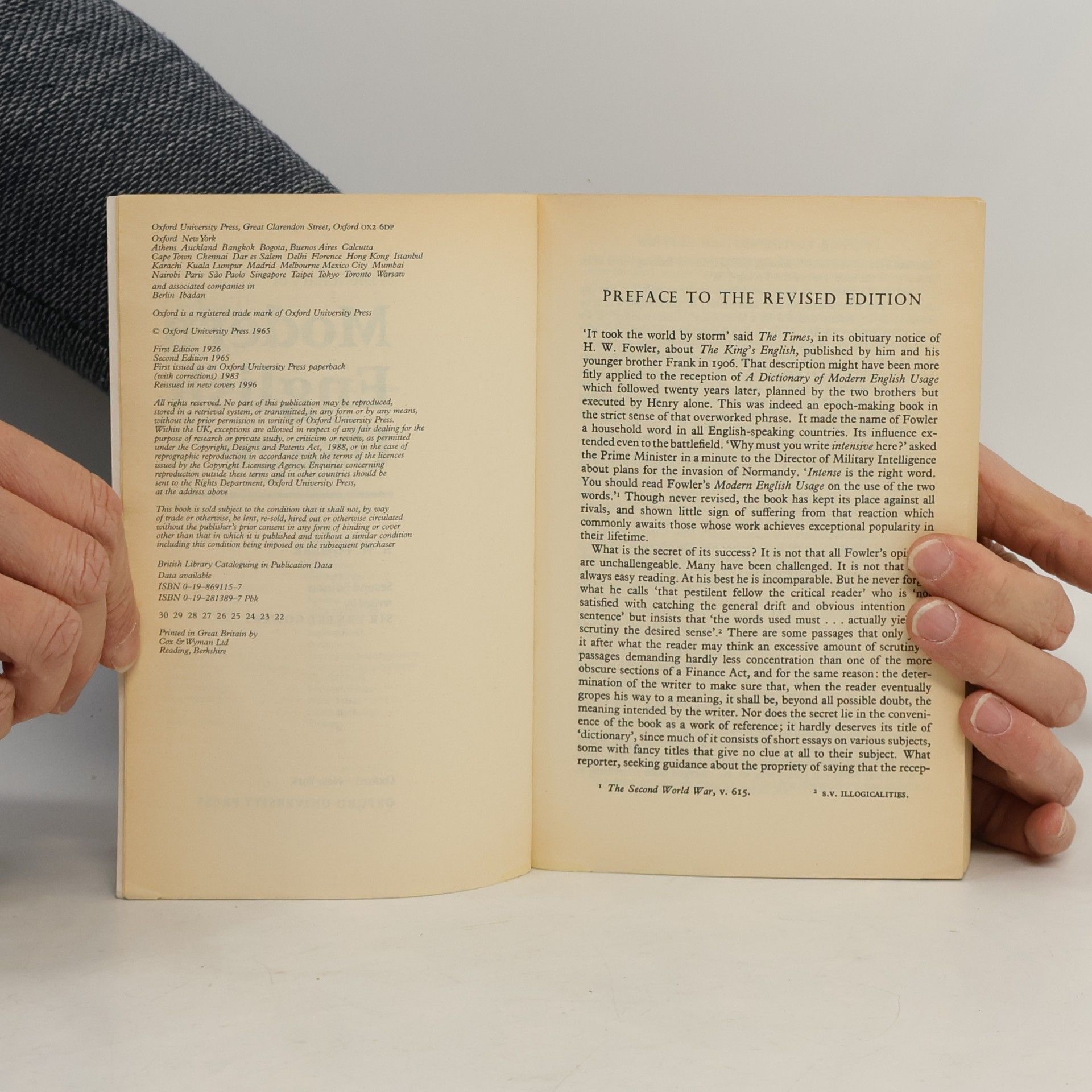 Henry Watson Fowler Fowler's Modern English Usage