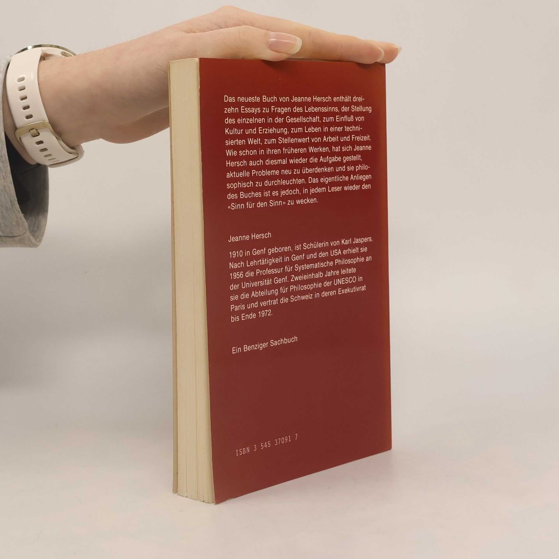 Jeanne Hersch Von der Einheit des Menschen
