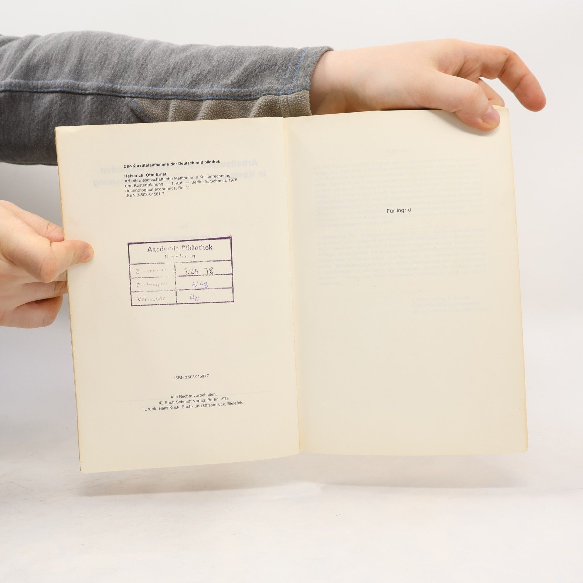 Otto Ernst Heiserich Arbeitswissenschaftliche Methoden in Kostenrechnung und Kostenplanung