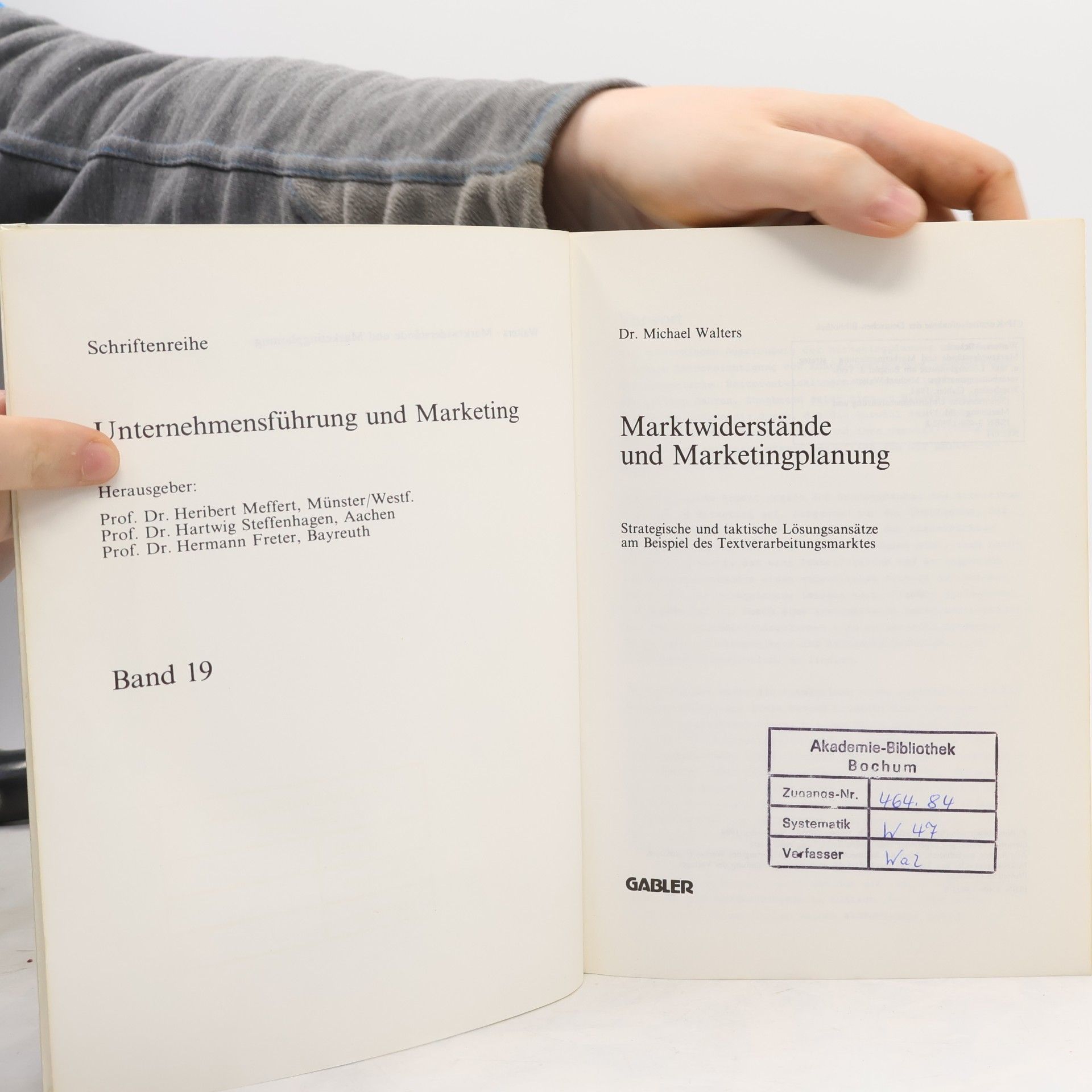 Michael Walters Unternehmensführung und Marketing - 19: Marktwiderstände und Marketingplanung