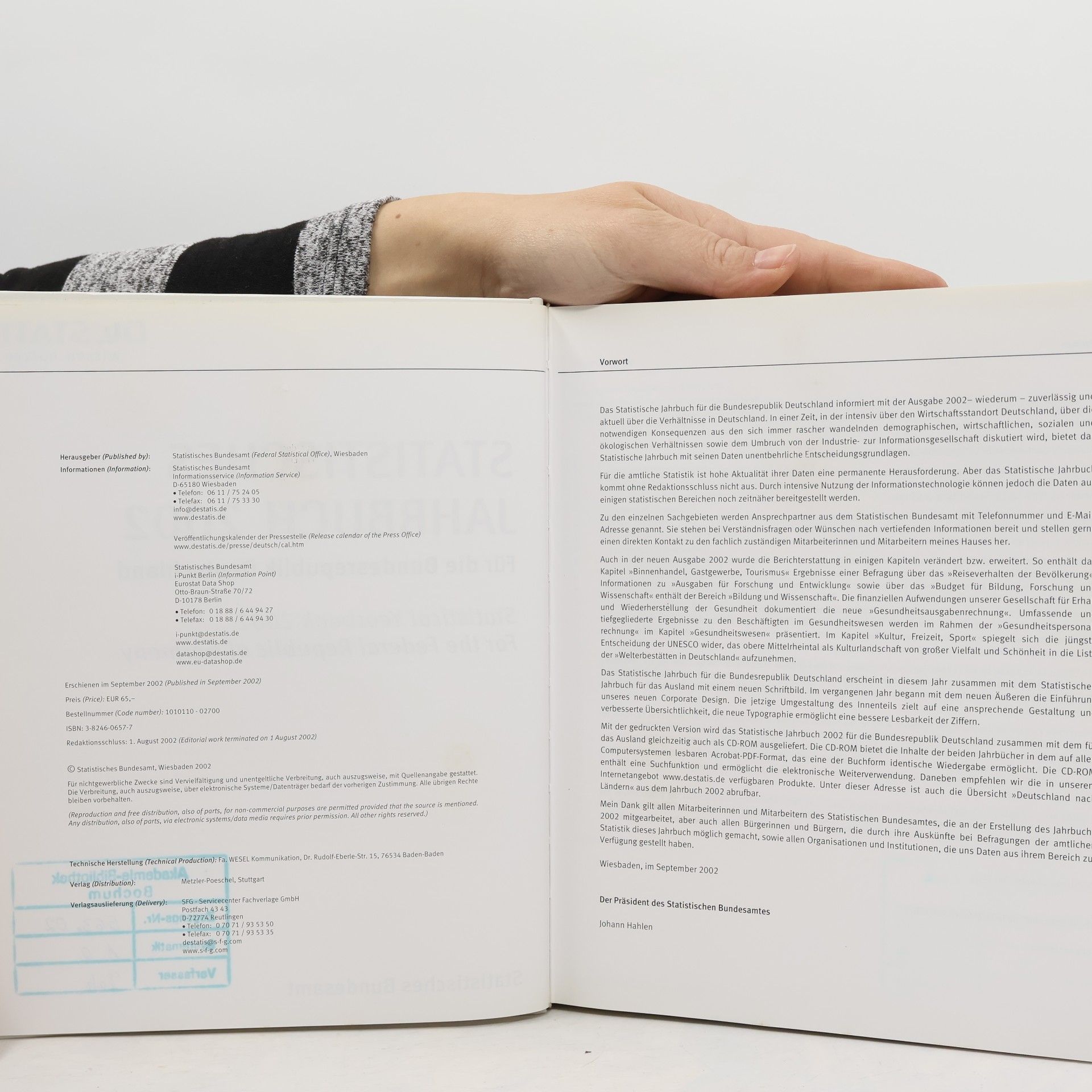Statistisches Bundesamt Statistisches Jahrbuch 2002 für die Bundesrepublik Deutschland