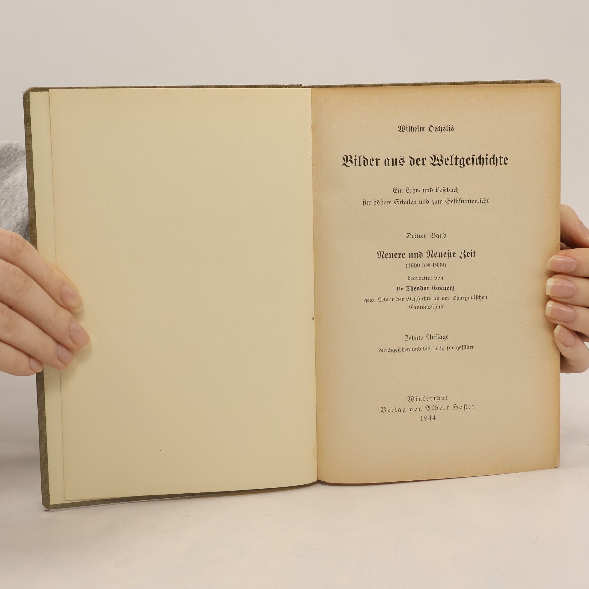 Wilhelm Oechsli Bilder aus der Weltgeschichte