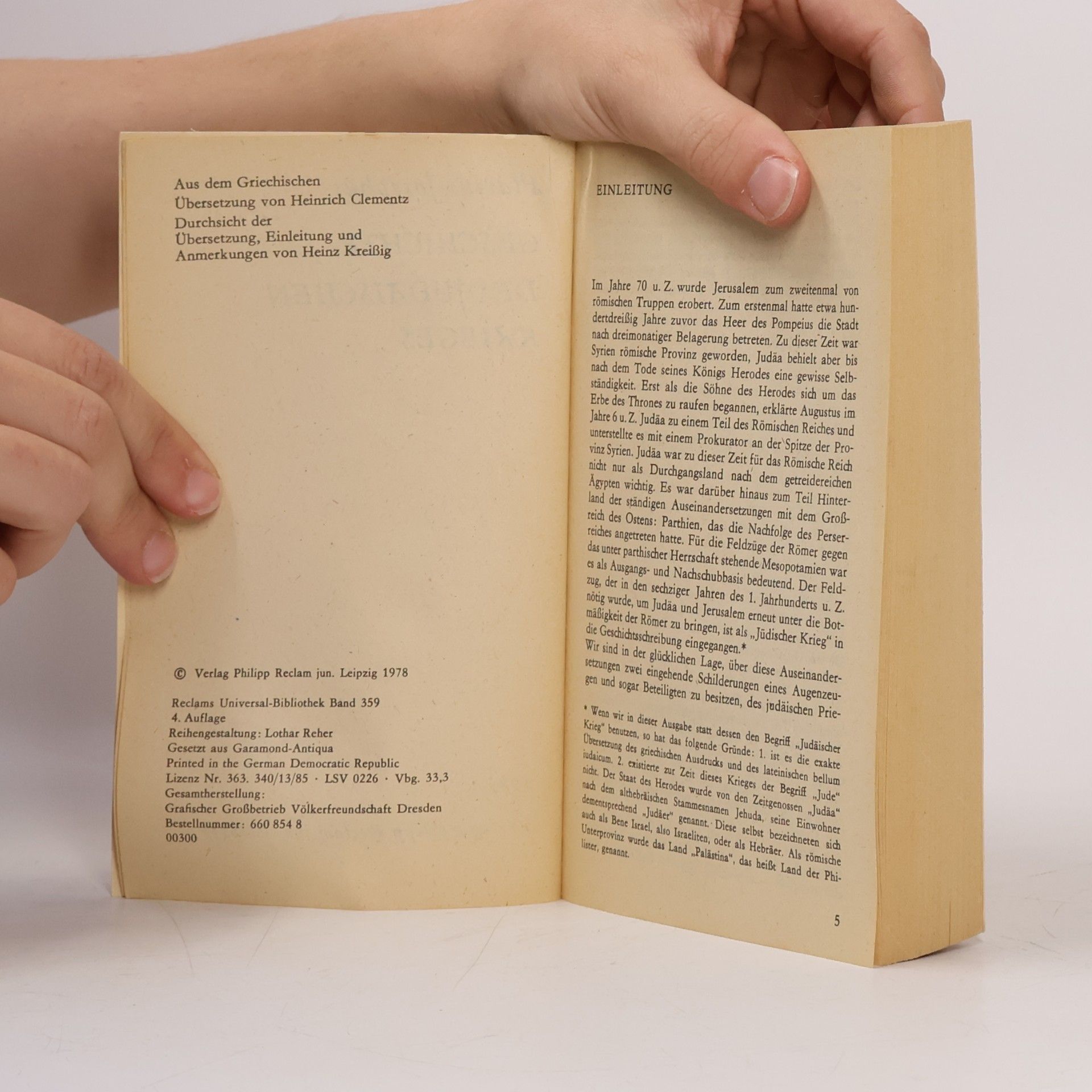 Josephus Geschichte des Judäischen Krieges